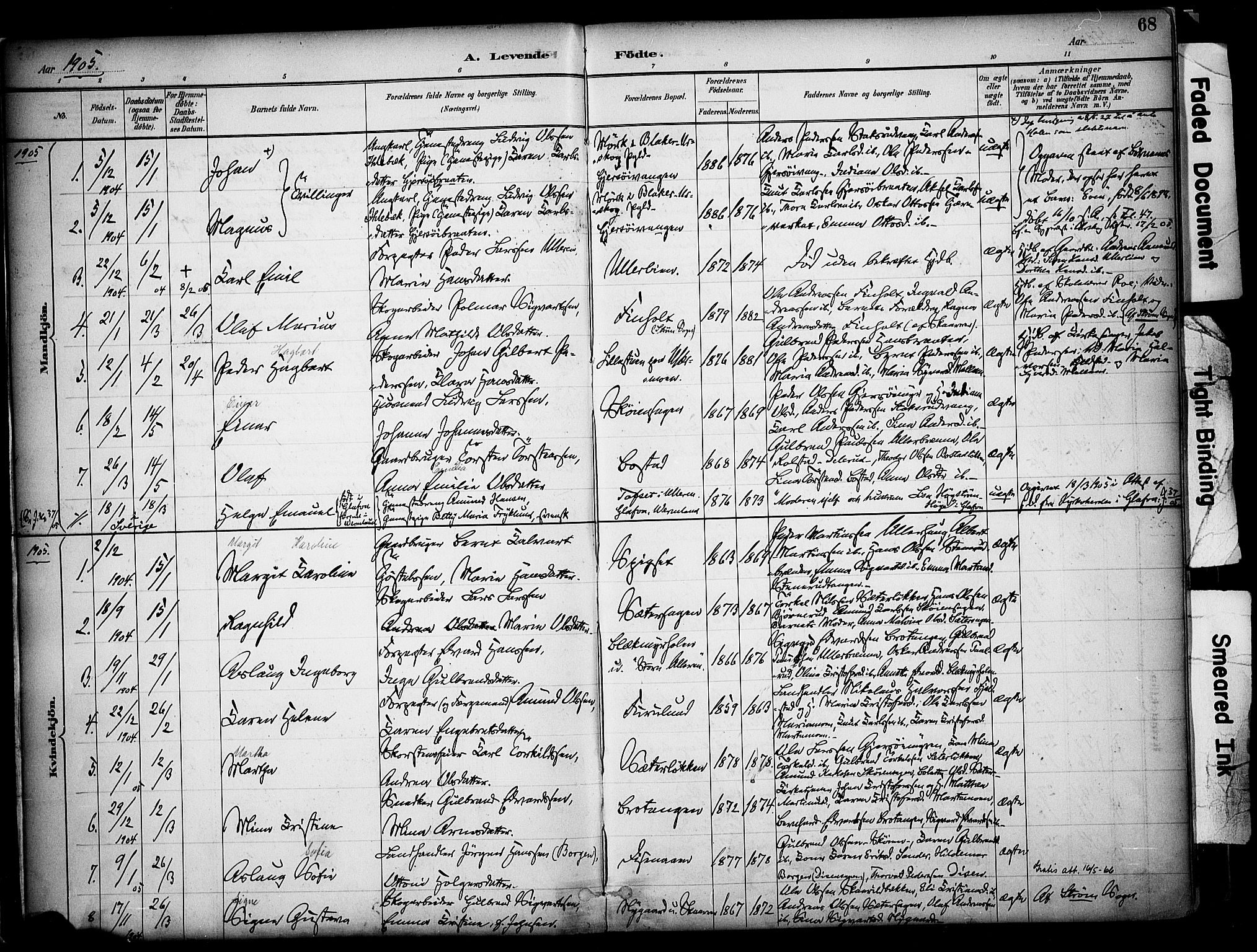 Sør-Odal prestekontor, AV/SAH-PREST-030/H/Ha/Haa/L0008: Parish register (official) no. 8, 1886-1922, p. 68