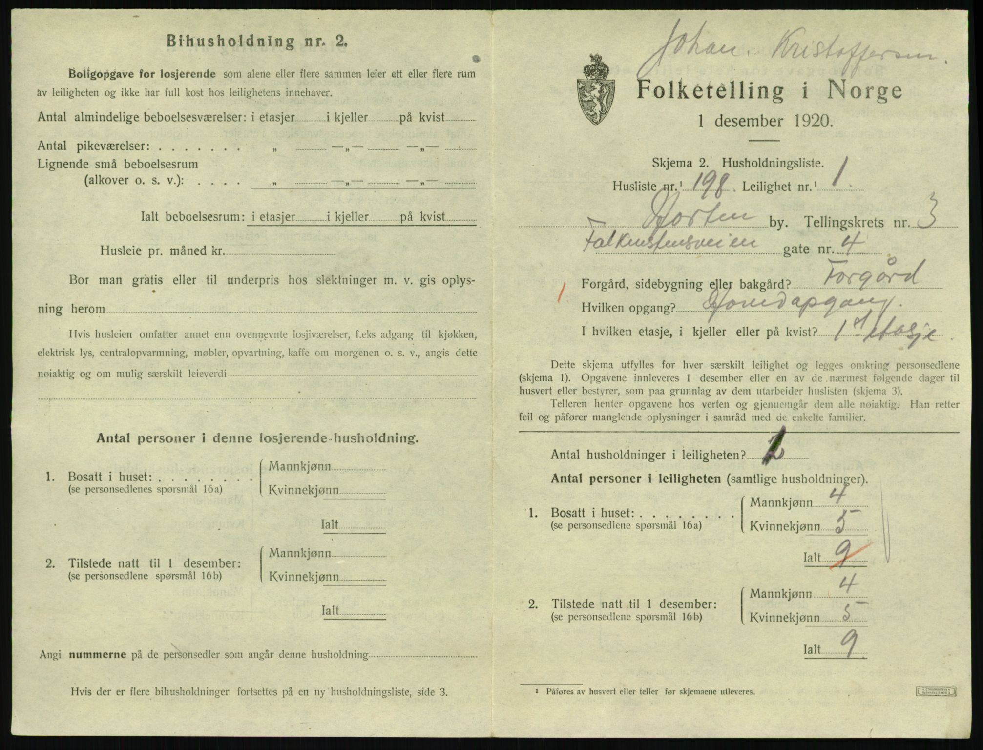 SAKO, 1920 census for Horten, 1920, p. 4759