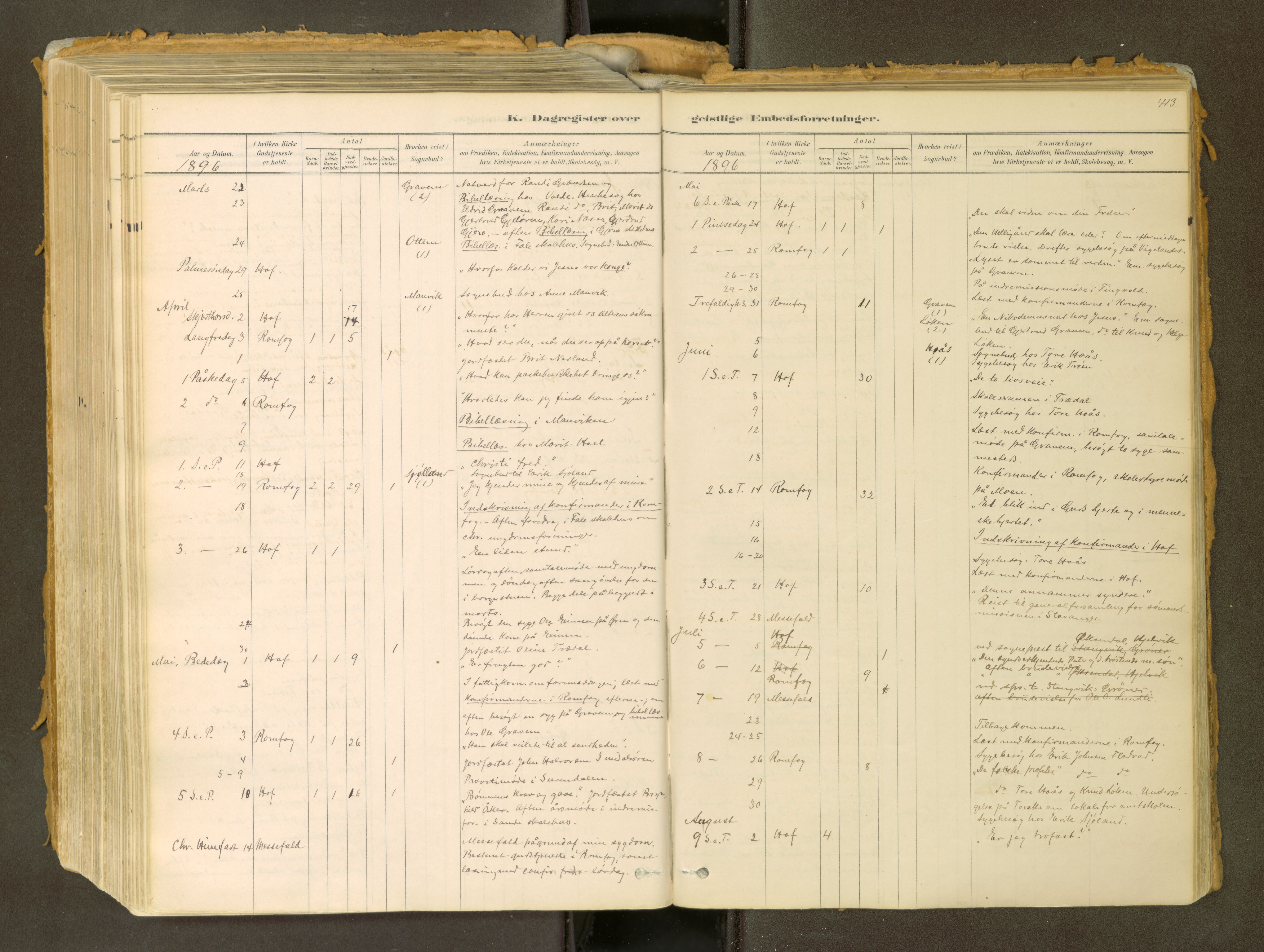 Sunndal sokneprestkontor, AV/SAT-A-1085/1/I/I1/I1a: Parish register (official) no. 2, 1877-1914, p. 413