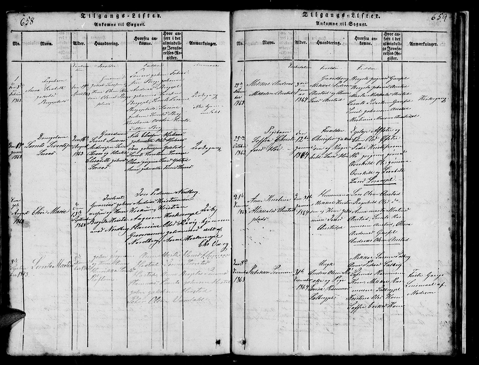 Ministerialprotokoller, klokkerbøker og fødselsregistre - Nord-Trøndelag, SAT/A-1458/731/L0310: Parish register (copy) no. 731C01, 1816-1874, p. 658-659