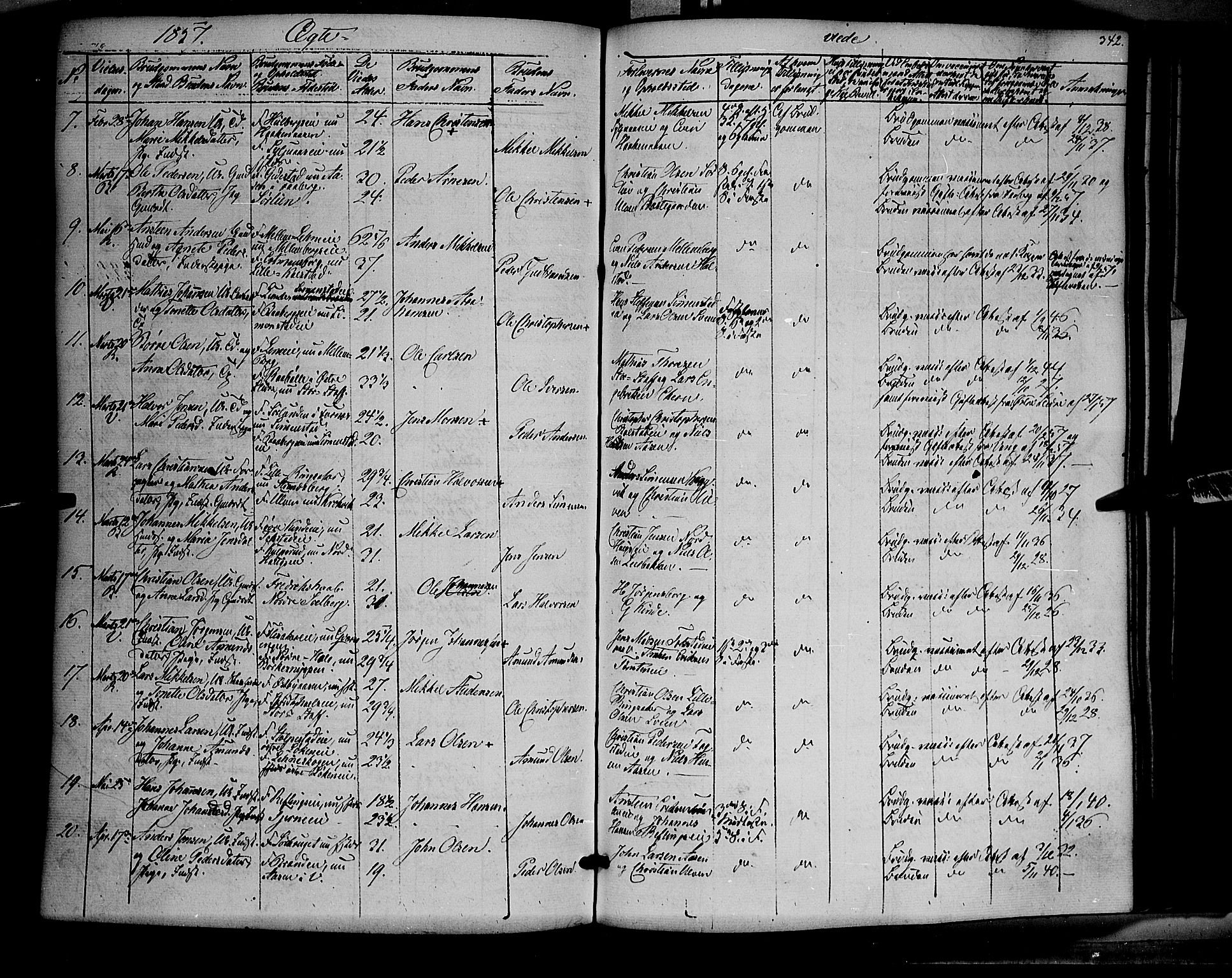 Ringsaker prestekontor, AV/SAH-PREST-014/K/Ka/L0009: Parish register (official) no. 9, 1850-1860, p. 342