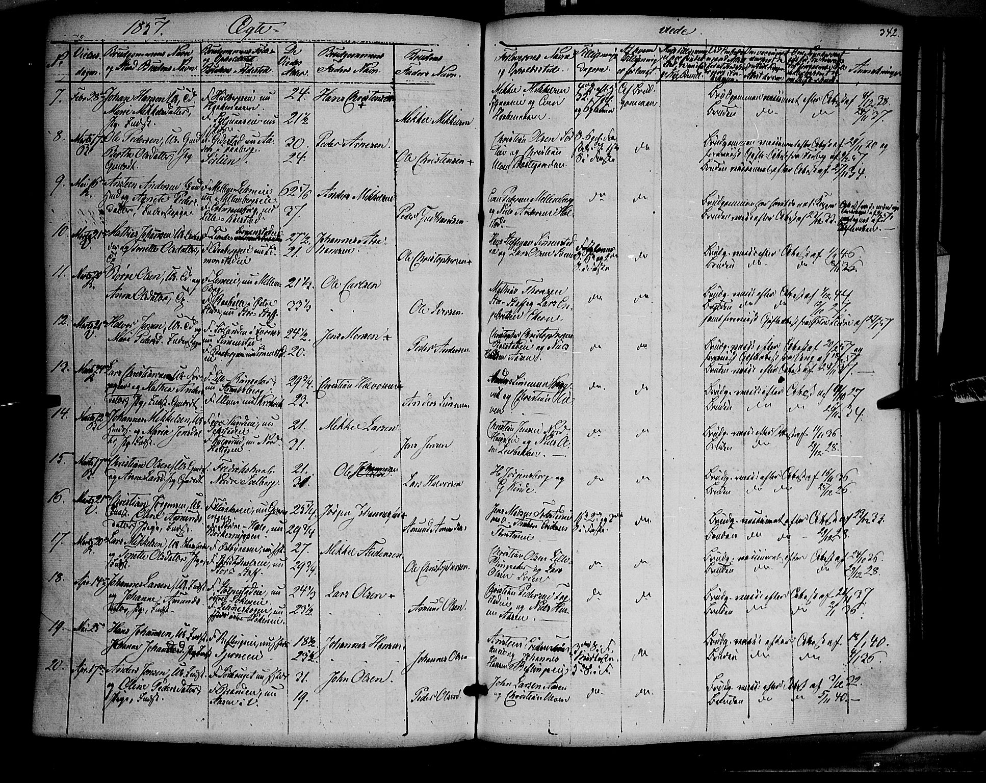 Ringsaker prestekontor, SAH/PREST-014/K/Ka/L0009: Parish register (official) no. 9, 1850-1860, p. 342