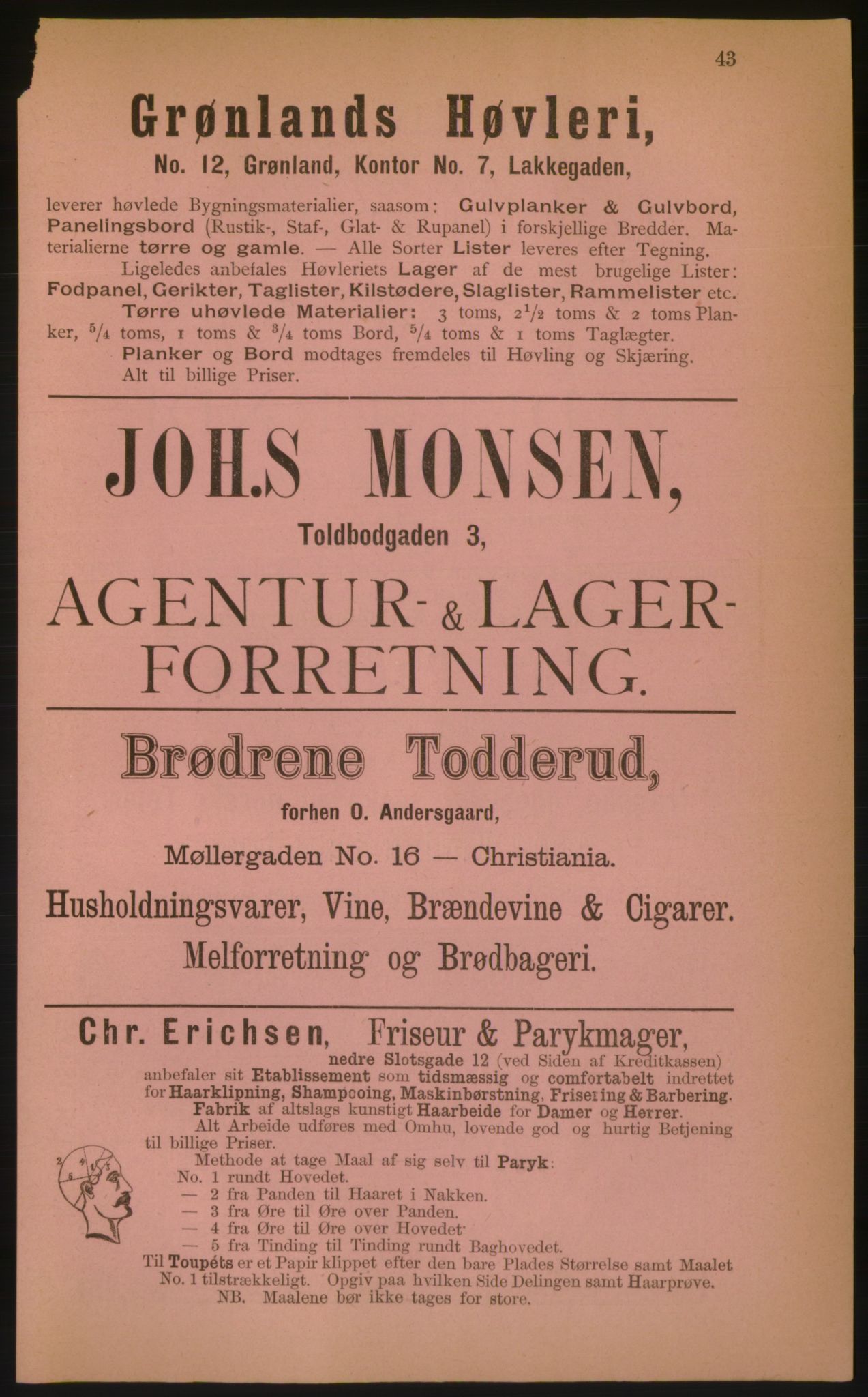 Kristiania/Oslo adressebok, PUBL/-, 1884, p. 43