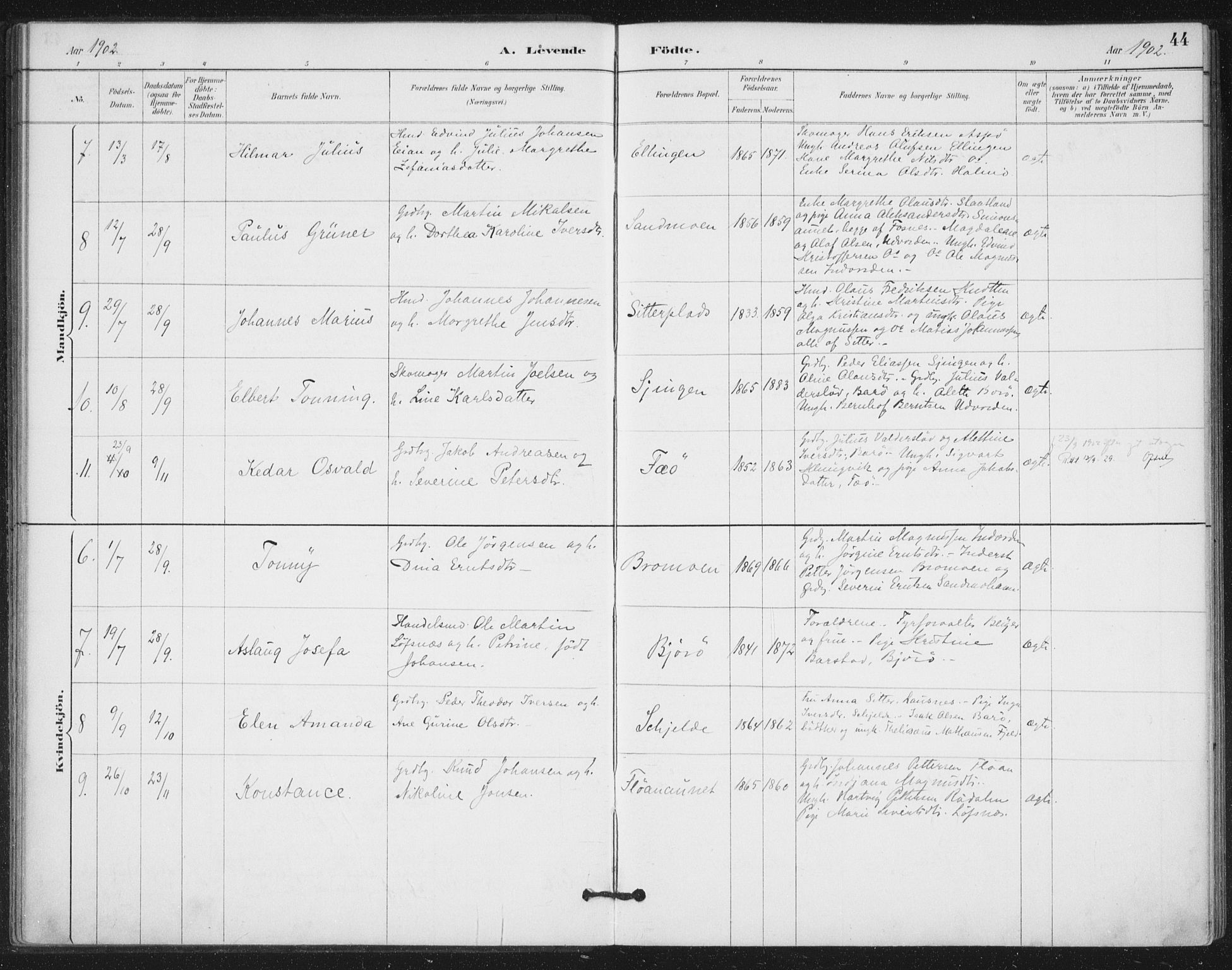 Ministerialprotokoller, klokkerbøker og fødselsregistre - Nord-Trøndelag, SAT/A-1458/772/L0603: Parish register (official) no. 772A01, 1885-1912, p. 44