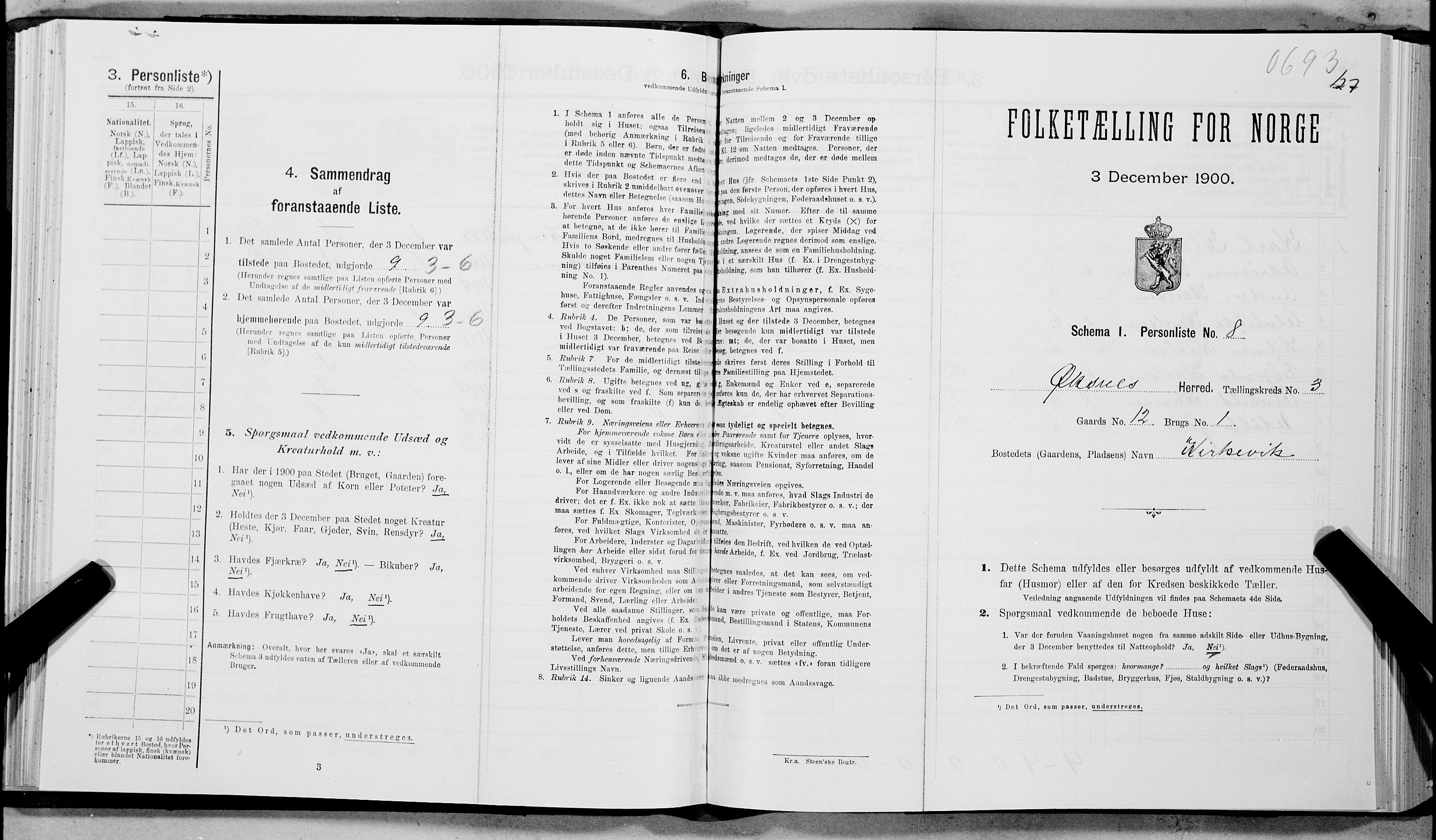 SAT, 1900 census for Øksnes, 1900, p. 149