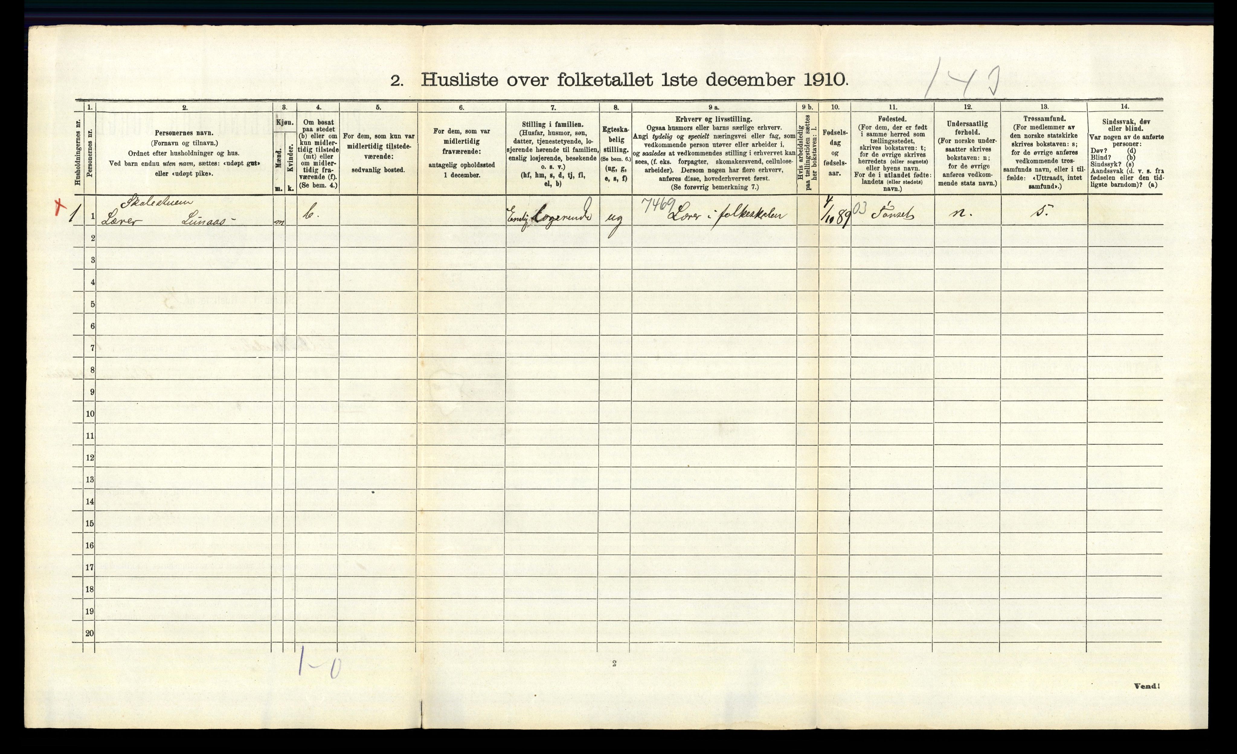 RA, 1910 census for Lille Elvedalen, 1910, p. 574