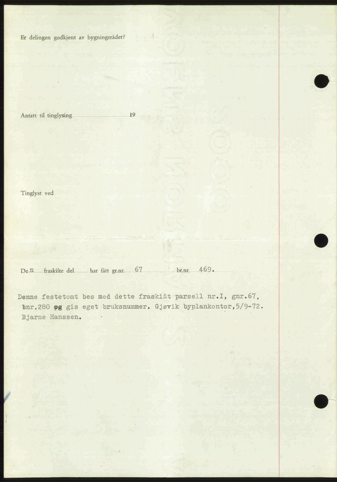 Toten tingrett, SAH/TING-006/H/Hb/Hbc/L0020: Mortgage book no. Hbc-20, 1948-1948, Diary no: : 2541/1948