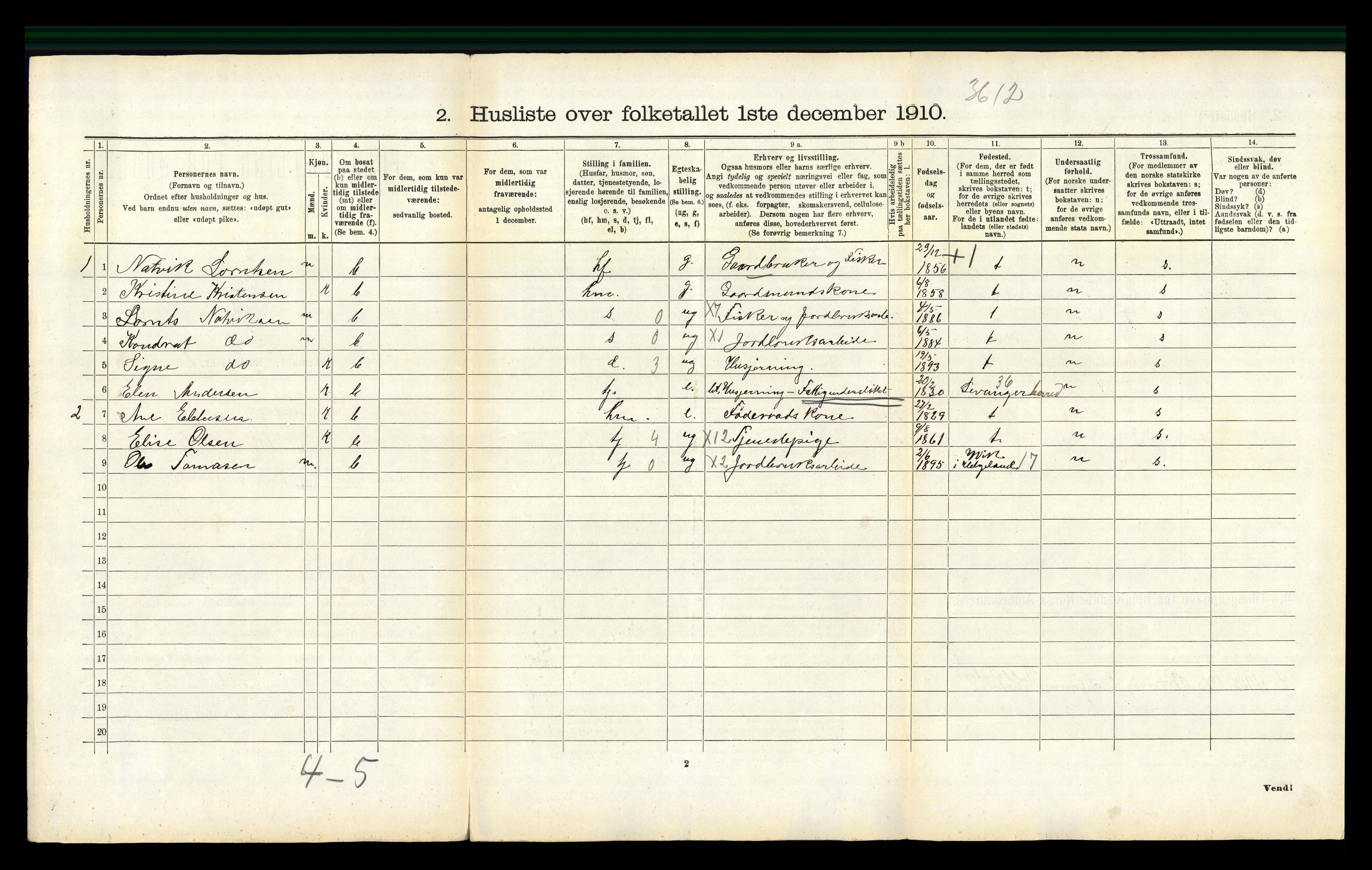 RA, 1910 census for Brønnøy, 1910, p. 478