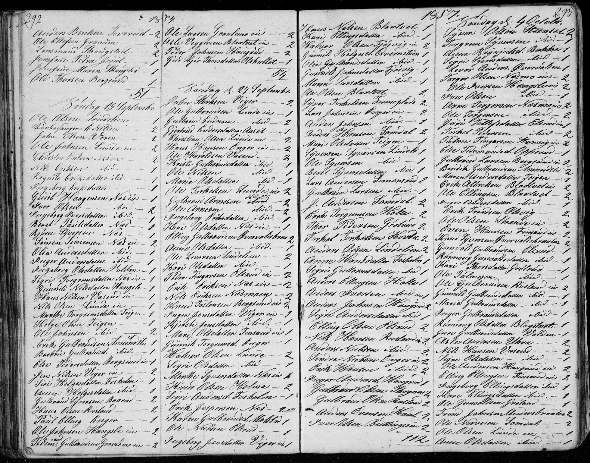 Ådal kirkebøker, SAKO/A-248/G/Ga/L0002: Parish register (copy) no. I 2, 1840-1861, p. 292-293