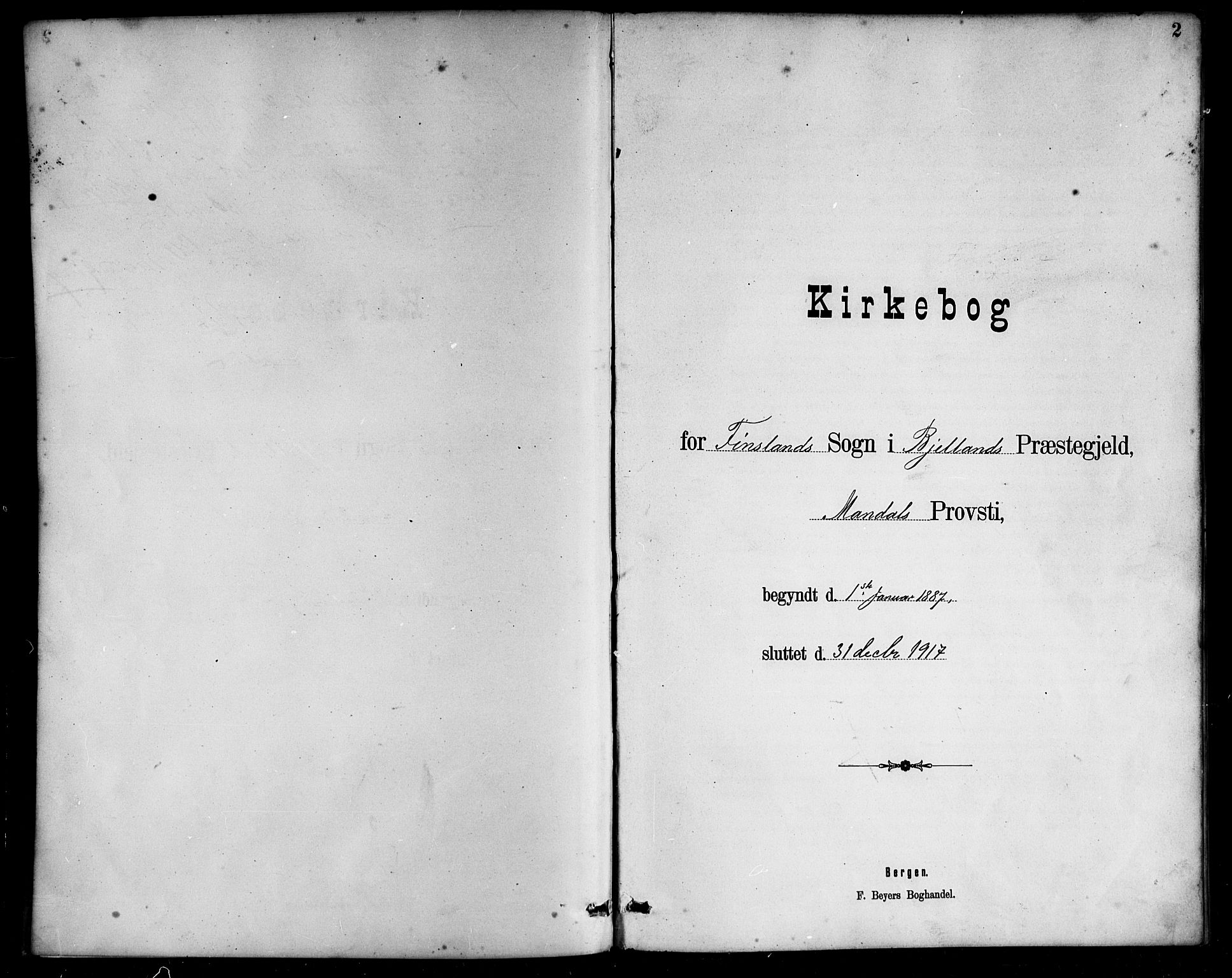 Bjelland sokneprestkontor, SAK/1111-0005/F/Fb/Fbb/L0005: Parish register (copy) no. B 5, 1887-1918, p. 2
