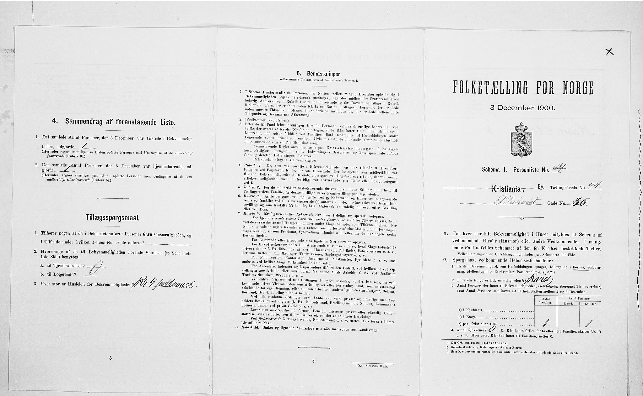 SAO, 1900 census for Kristiania, 1900, p. 71346