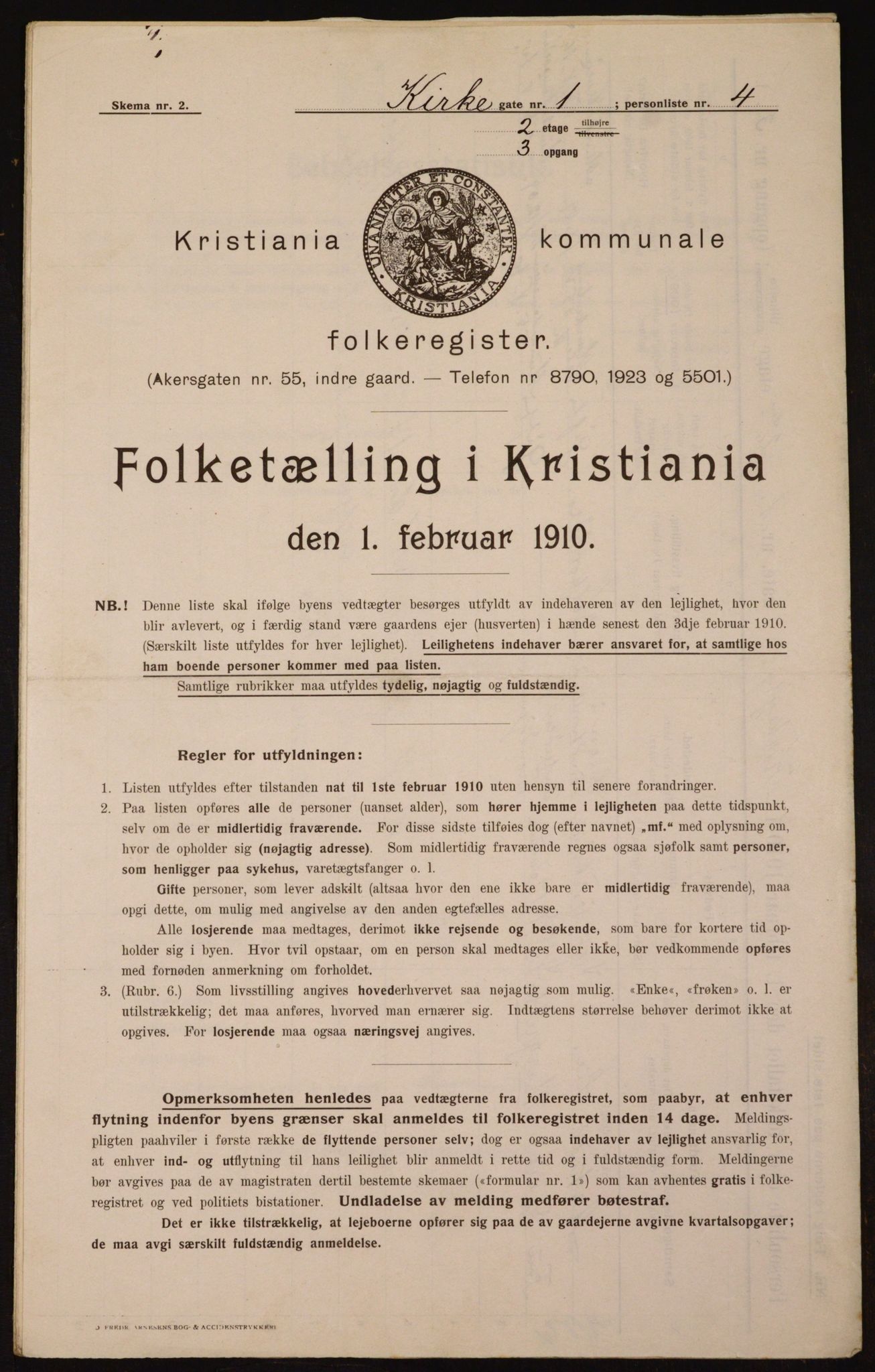 OBA, Municipal Census 1910 for Kristiania, 1910, p. 48205