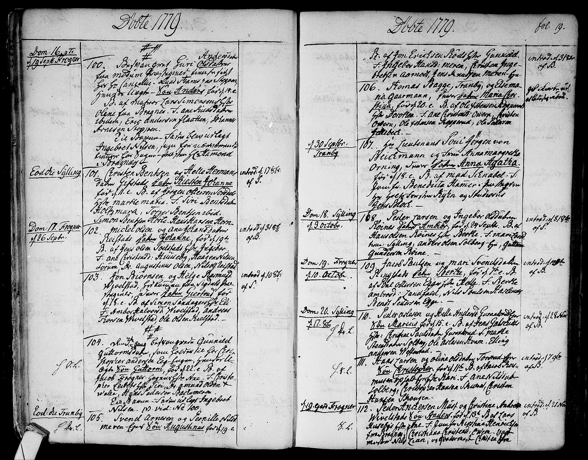 Lier kirkebøker, AV/SAKO-A-230/F/Fa/L0006: Parish register (official) no. I 6, 1777-1794, p. 19