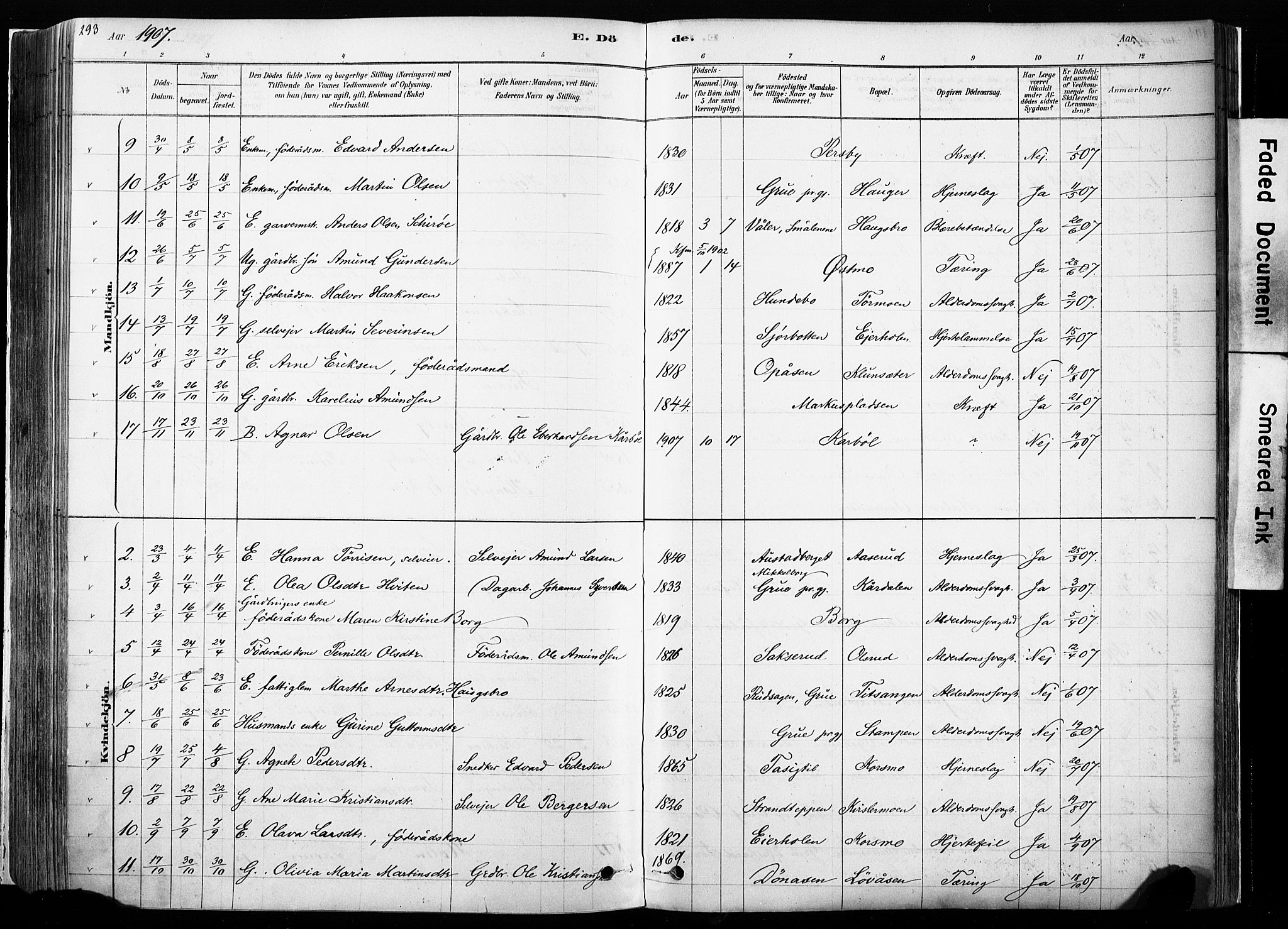 Hof prestekontor, AV/SAH-PREST-038/H/Ha/Haa/L0010: Parish register (official) no. 10, 1878-1909, p. 293