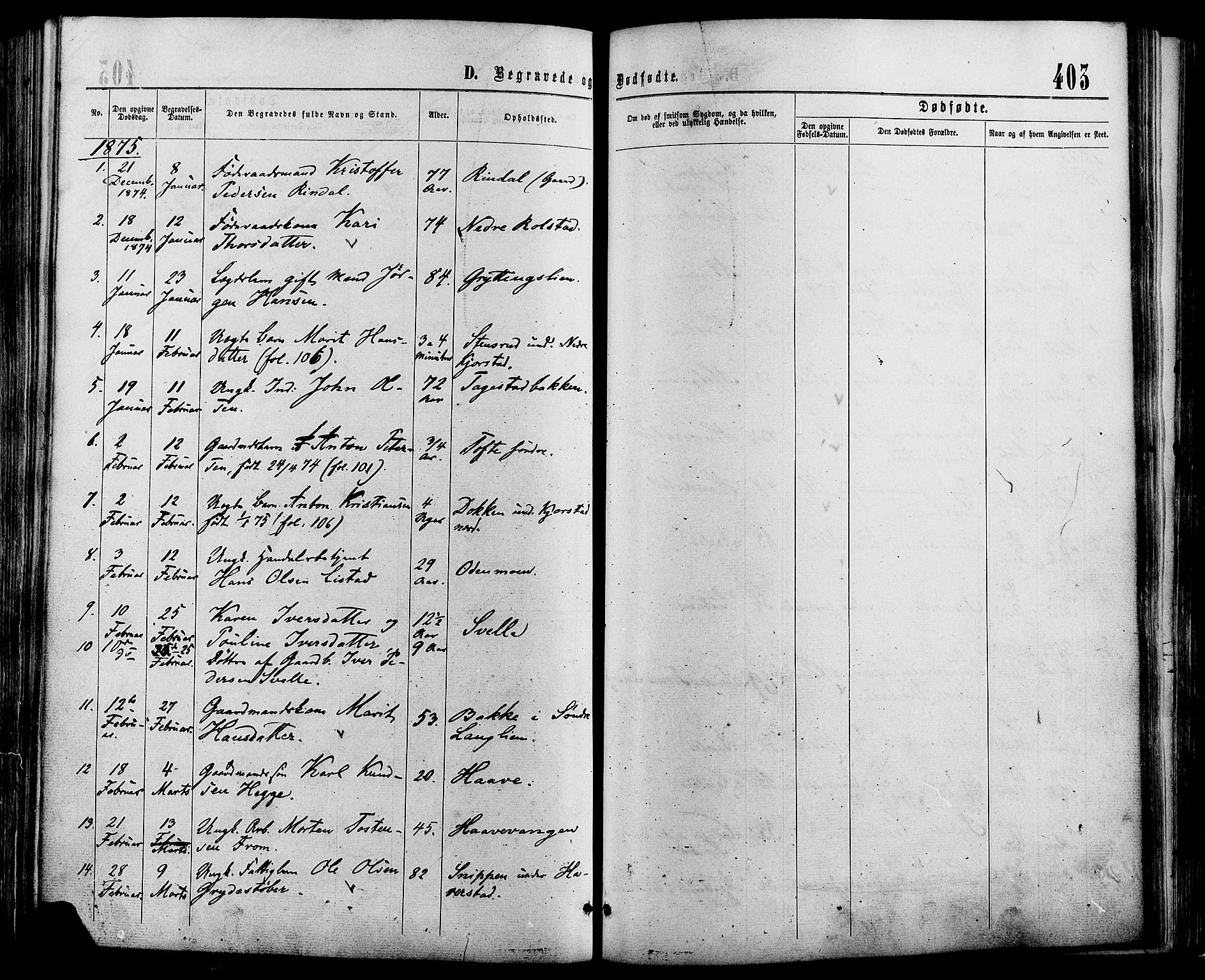 Sør-Fron prestekontor, SAH/PREST-010/H/Ha/Haa/L0002: Parish register (official) no. 2, 1864-1880, p. 403