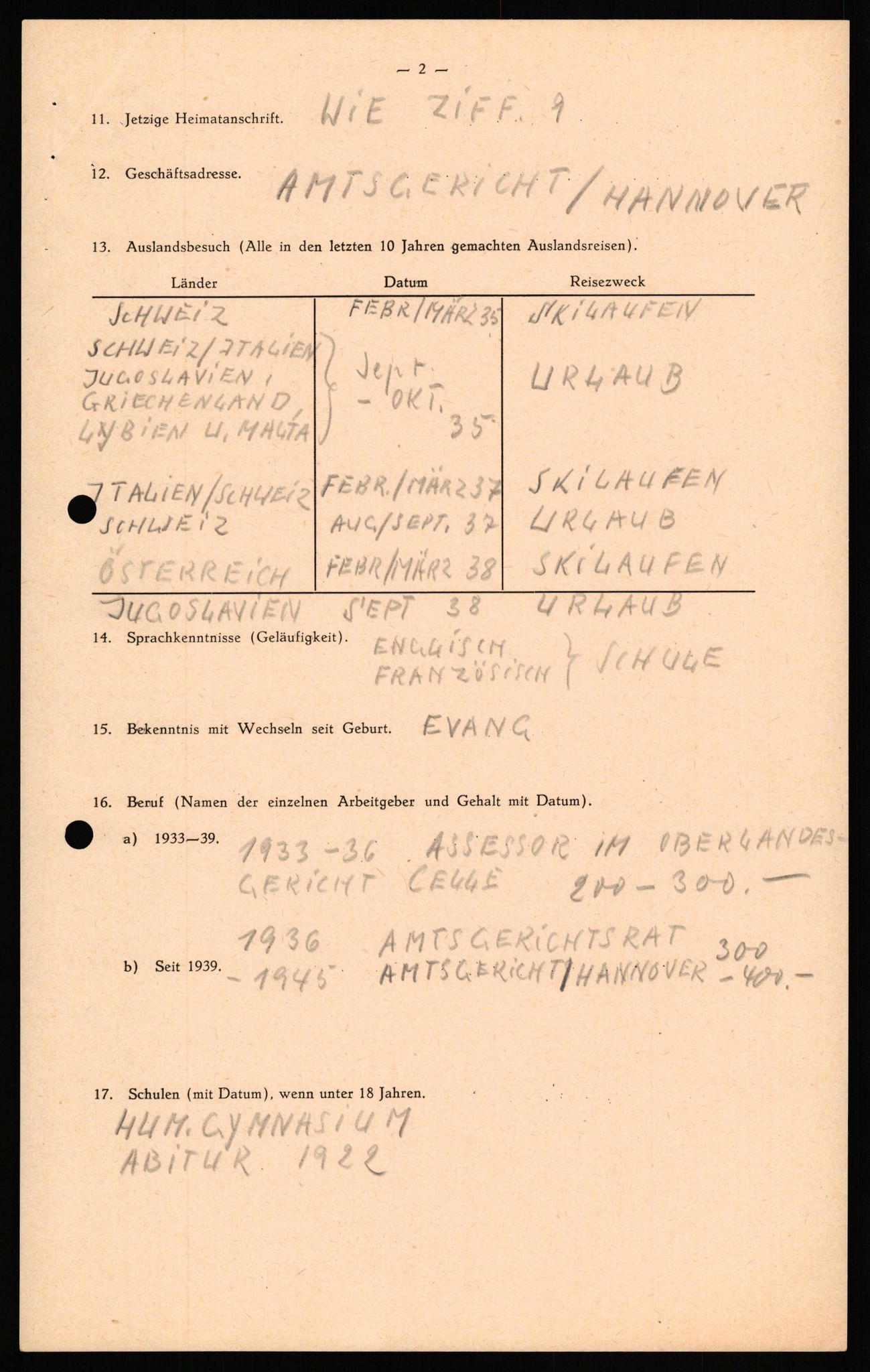 Forsvaret, Forsvarets overkommando II, AV/RA-RAFA-3915/D/Db/L0024: CI Questionaires. Tyske okkupasjonsstyrker i Norge. Tyskere., 1945-1946, p. 468