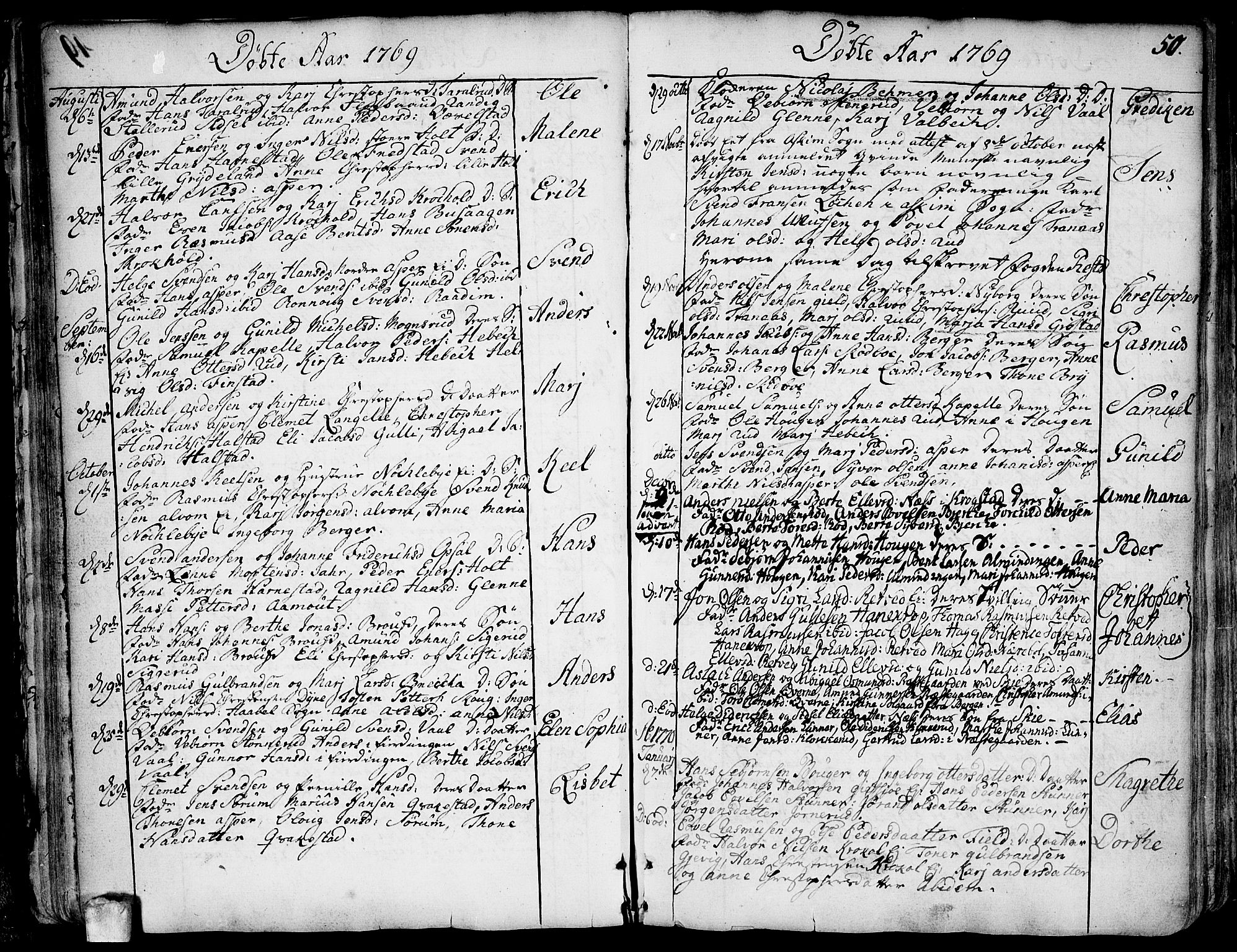 Kråkstad prestekontor Kirkebøker, SAO/A-10125a/F/Fa/L0001: Parish register (official) no. I 1, 1736-1785, p. 50