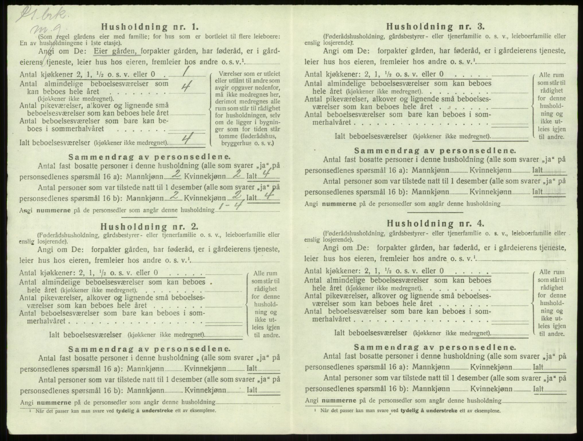 SAB, 1920 census for Lærdal, 1920, p. 525