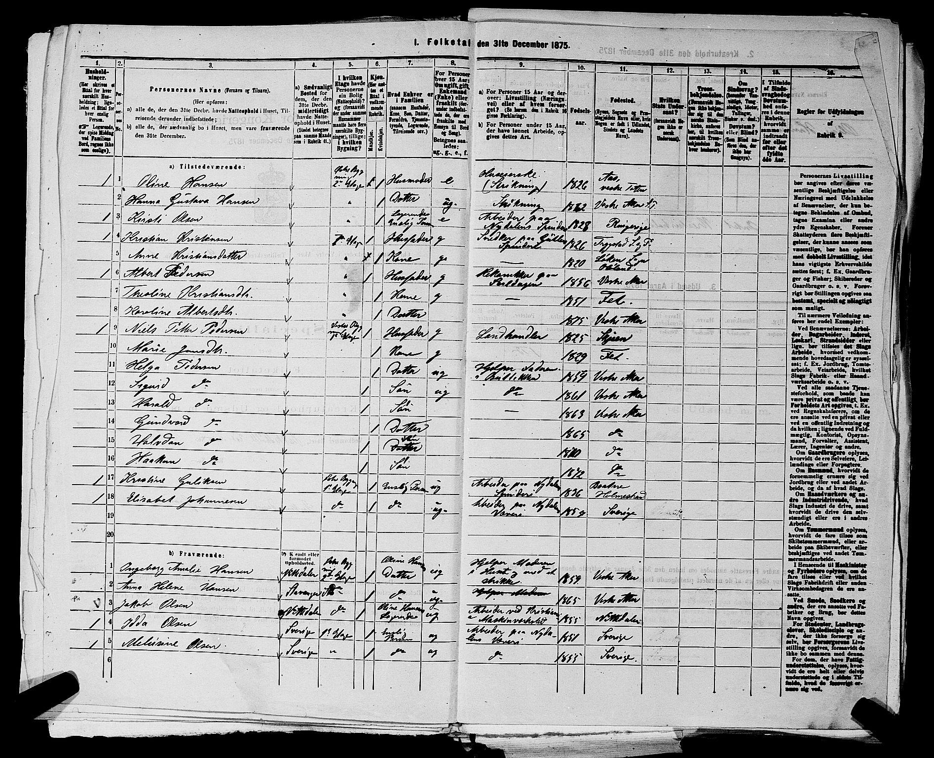 RA, 1875 census for 0218aP Vestre Aker, 1875, p. 1717