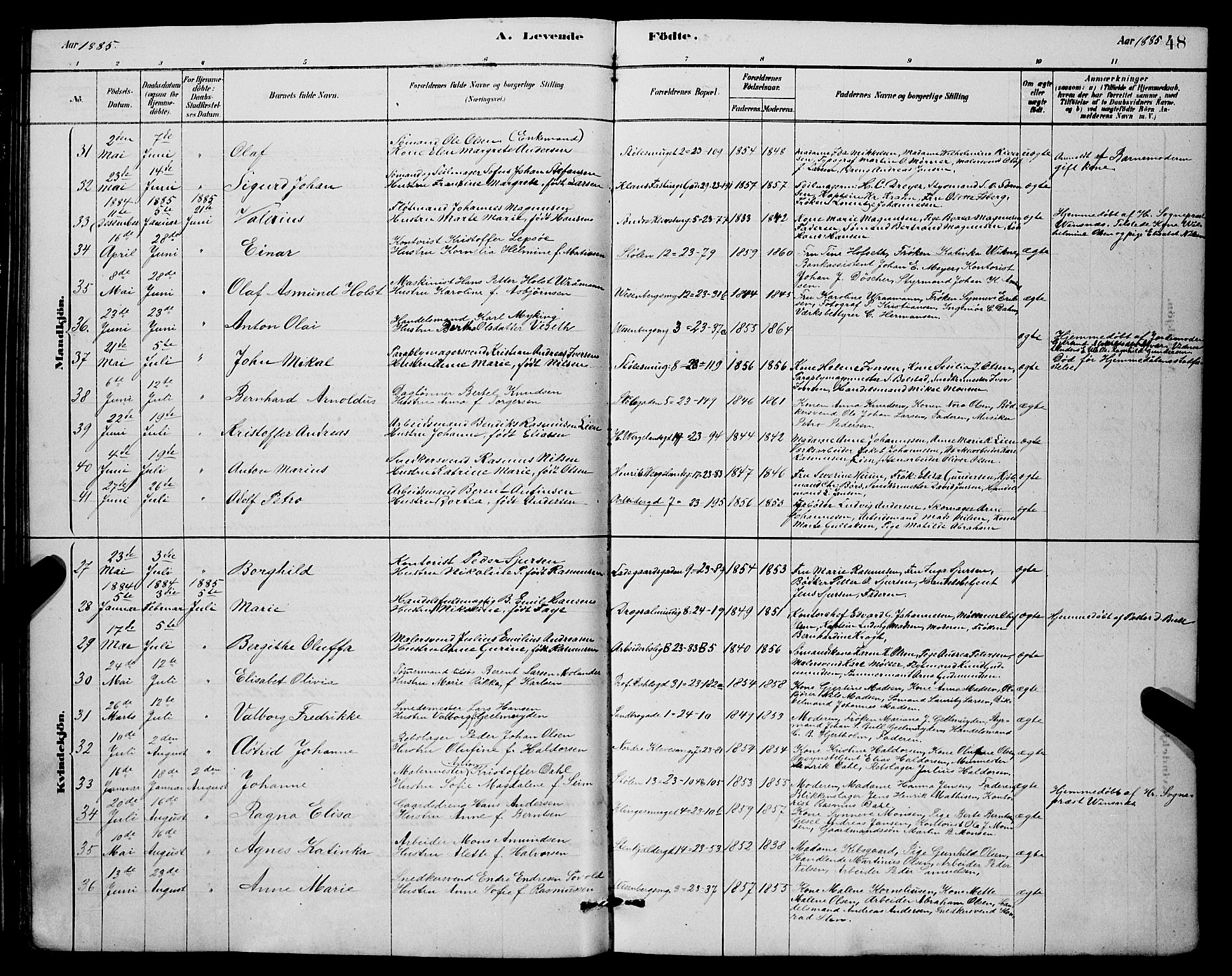 Mariakirken Sokneprestembete, AV/SAB-A-76901/H/Hab/L0004: Parish register (copy) no. A 4, 1878-1892, p. 48