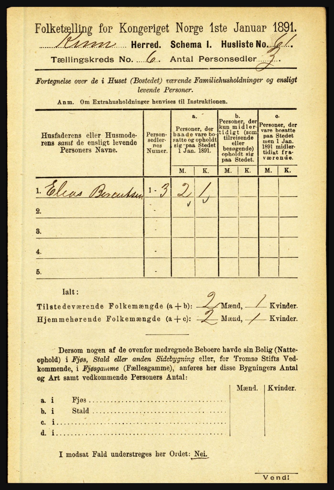 RA, 1891 census for 1437 Kinn, 1891, p. 2273