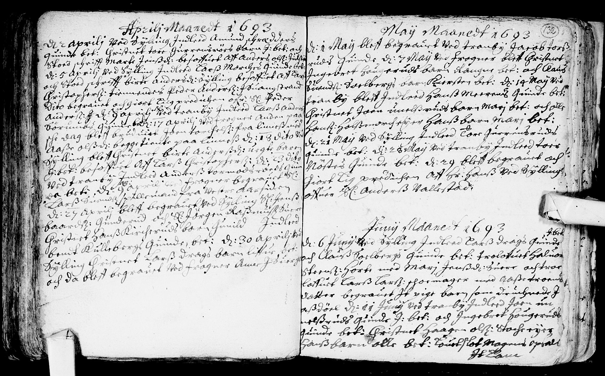 Lier kirkebøker, AV/SAKO-A-230/F/Fa/L0001: Parish register (official) no. I 1, 1672-1701, p. 132