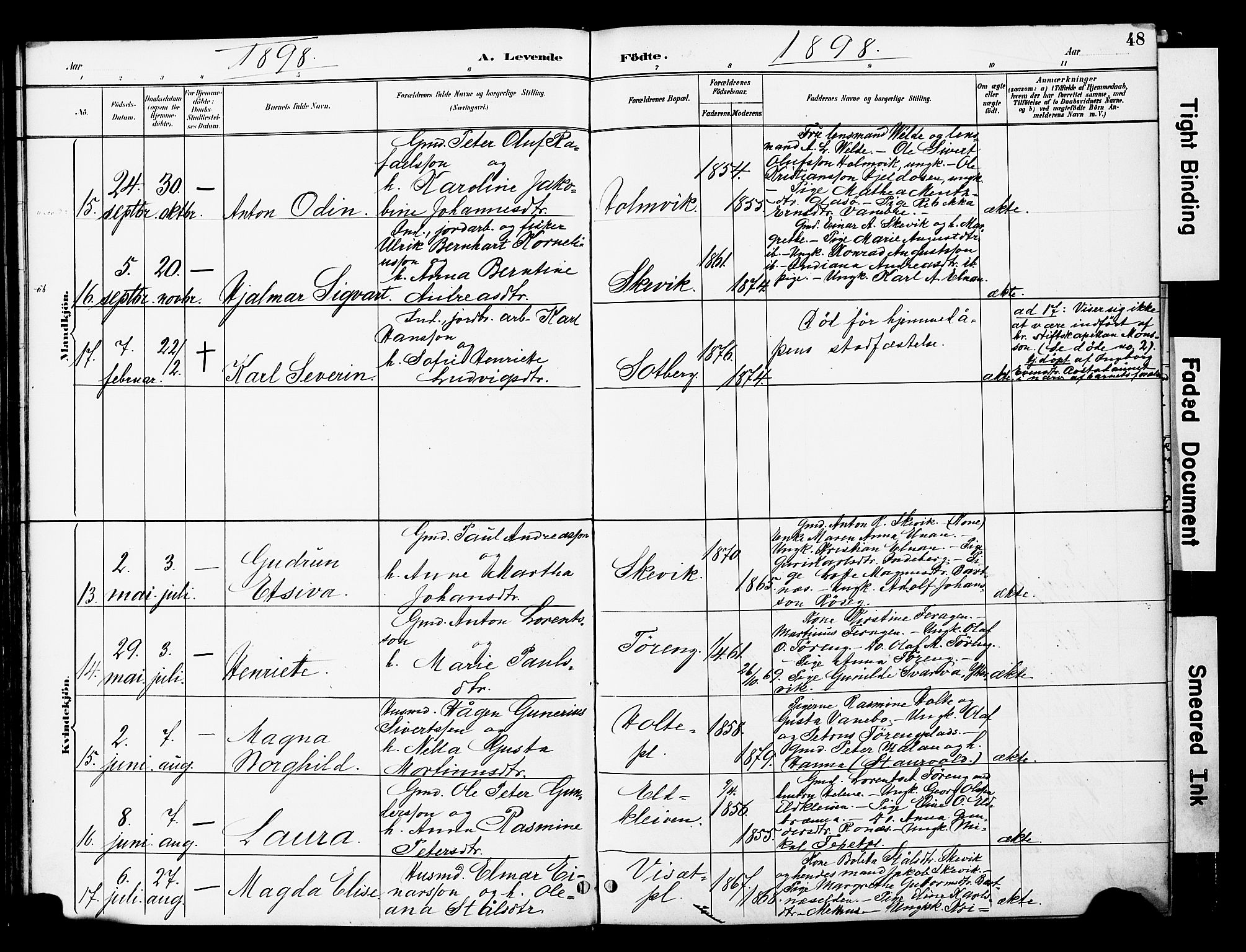 Ministerialprotokoller, klokkerbøker og fødselsregistre - Nord-Trøndelag, AV/SAT-A-1458/741/L0396: Parish register (official) no. 741A10, 1889-1901, p. 48