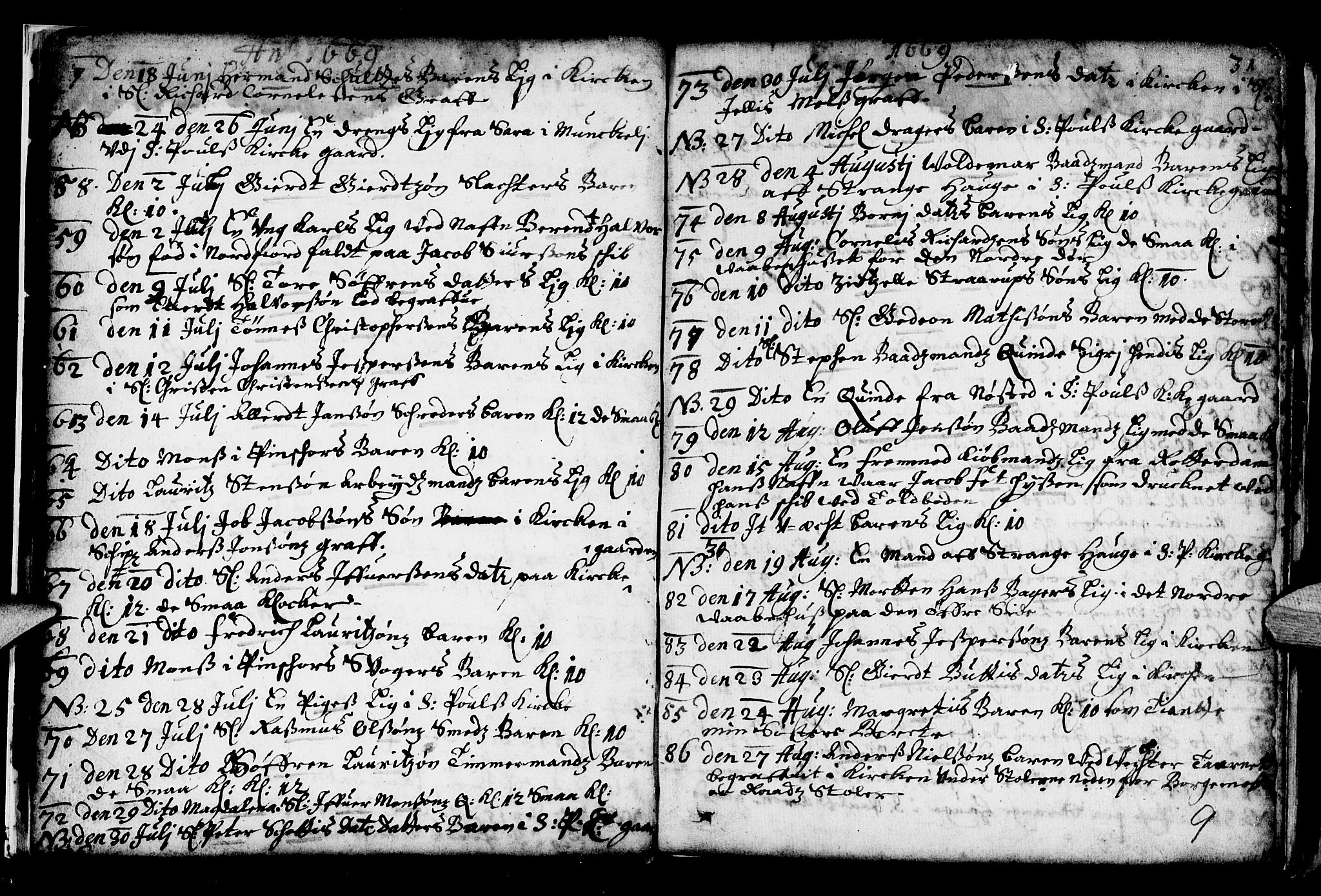 Nykirken Sokneprestembete, AV/SAB-A-77101/H/Haa/L0001: Parish register (official) no. A 1, 1668-1820, p. 9