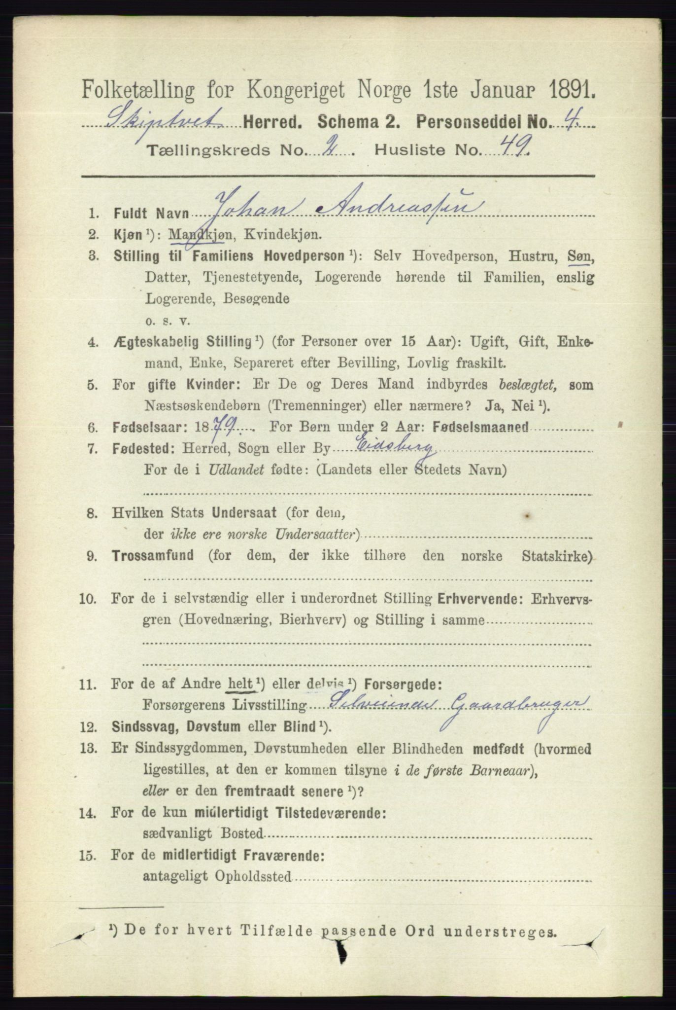 RA, 1891 census for 0127 Skiptvet, 1891, p. 829