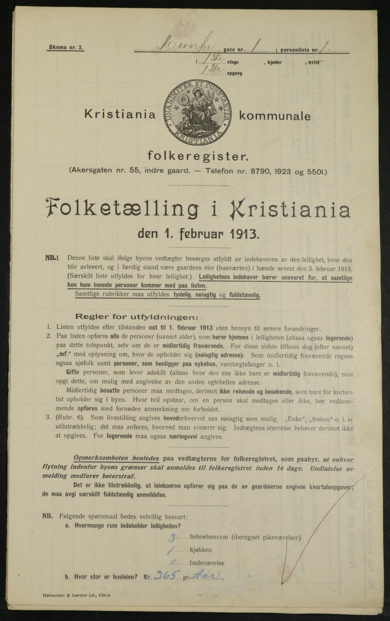 OBA, Municipal Census 1913 for Kristiania, 1913, p. 67891