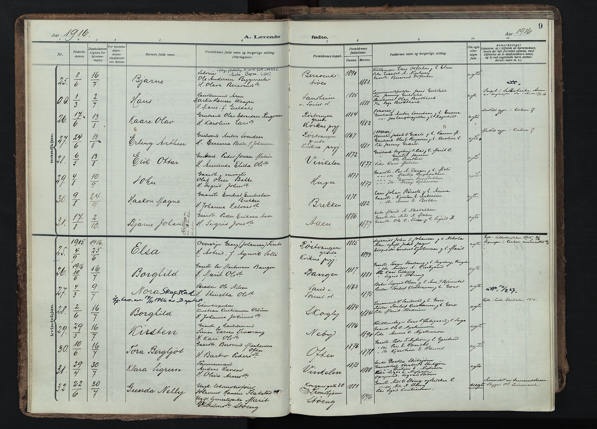 Tynset prestekontor, AV/SAH-PREST-058/H/Ha/Haa/L0026: Parish register (official) no. 26, 1915-1929, p. 9