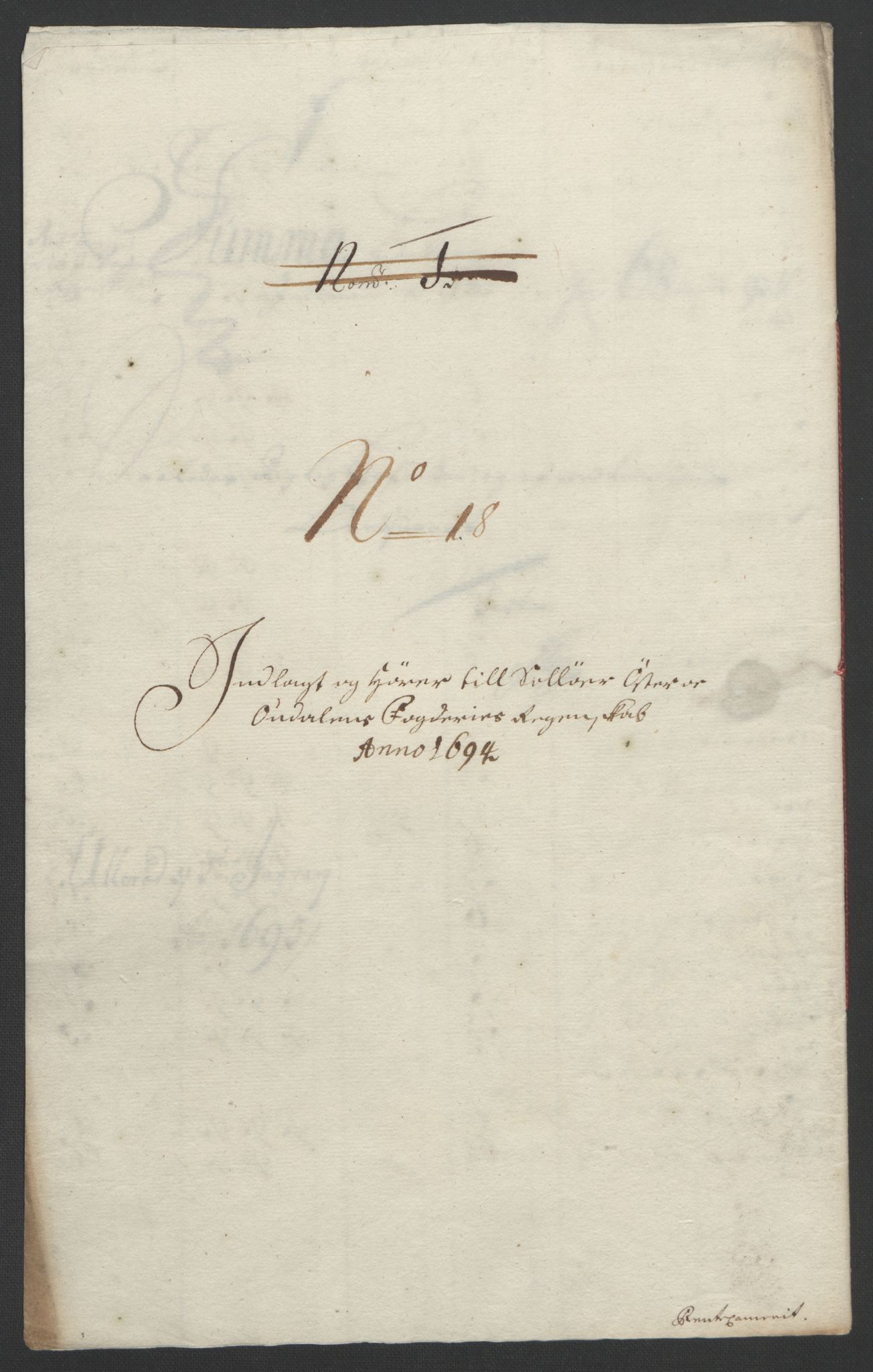 Rentekammeret inntil 1814, Reviderte regnskaper, Fogderegnskap, RA/EA-4092/R13/L0832: Fogderegnskap Solør, Odal og Østerdal, 1694, p. 260