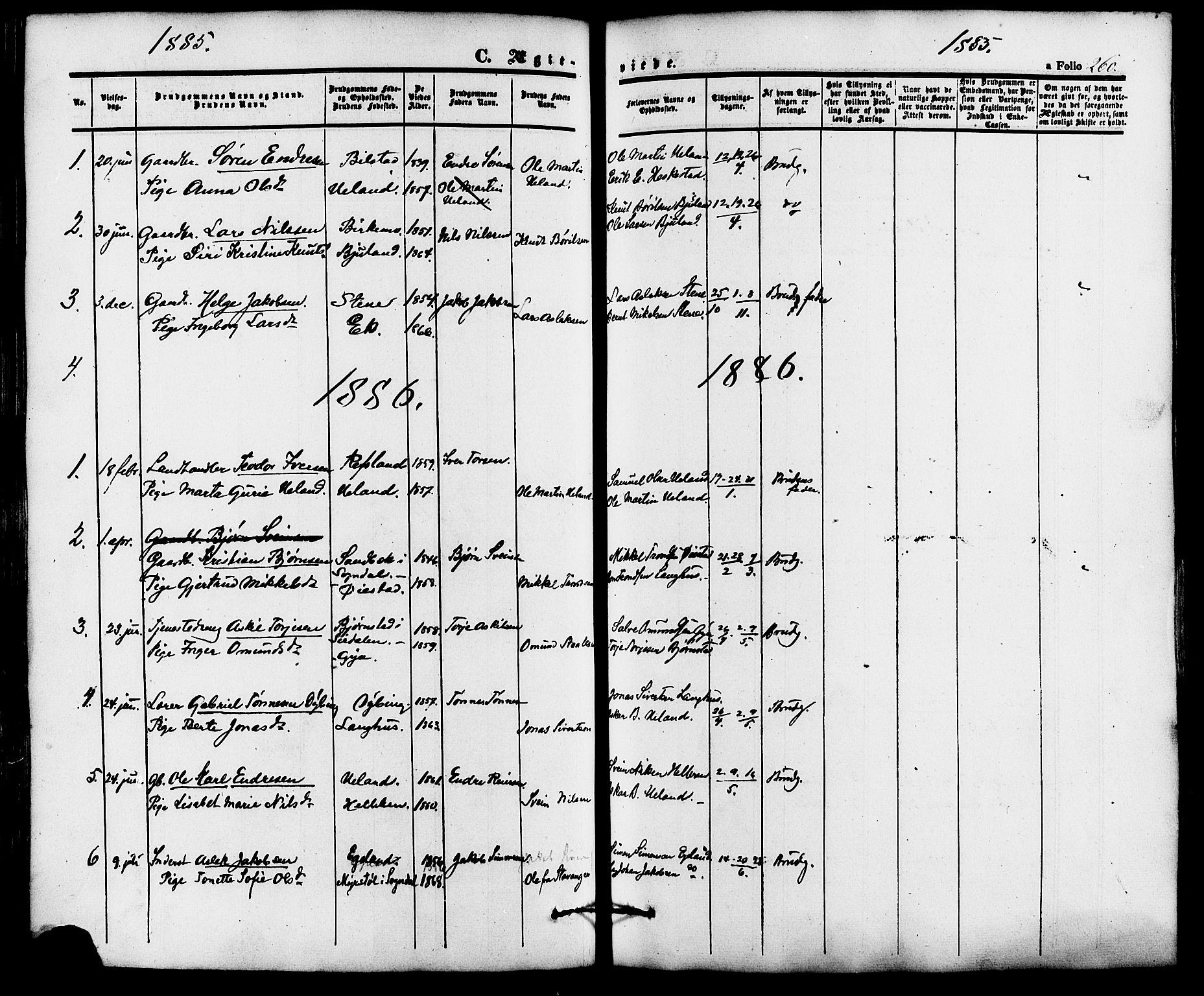 Lund sokneprestkontor, AV/SAST-A-101809/S06/L0010: Parish register (official) no. A 9, 1854-1886, p. 260