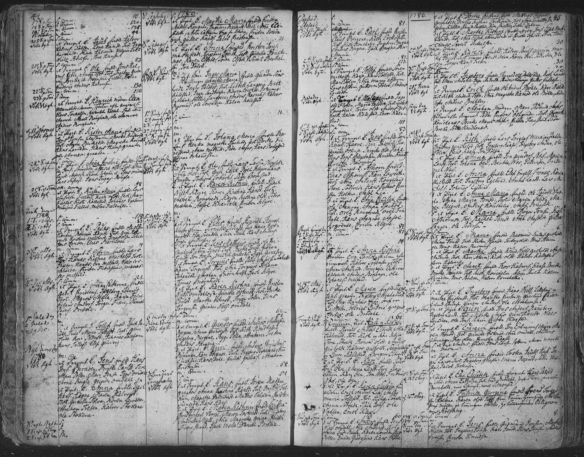Solum kirkebøker, SAKO/A-306/F/Fa/L0003: Parish register (official) no. I 3, 1761-1814, p. 44-45