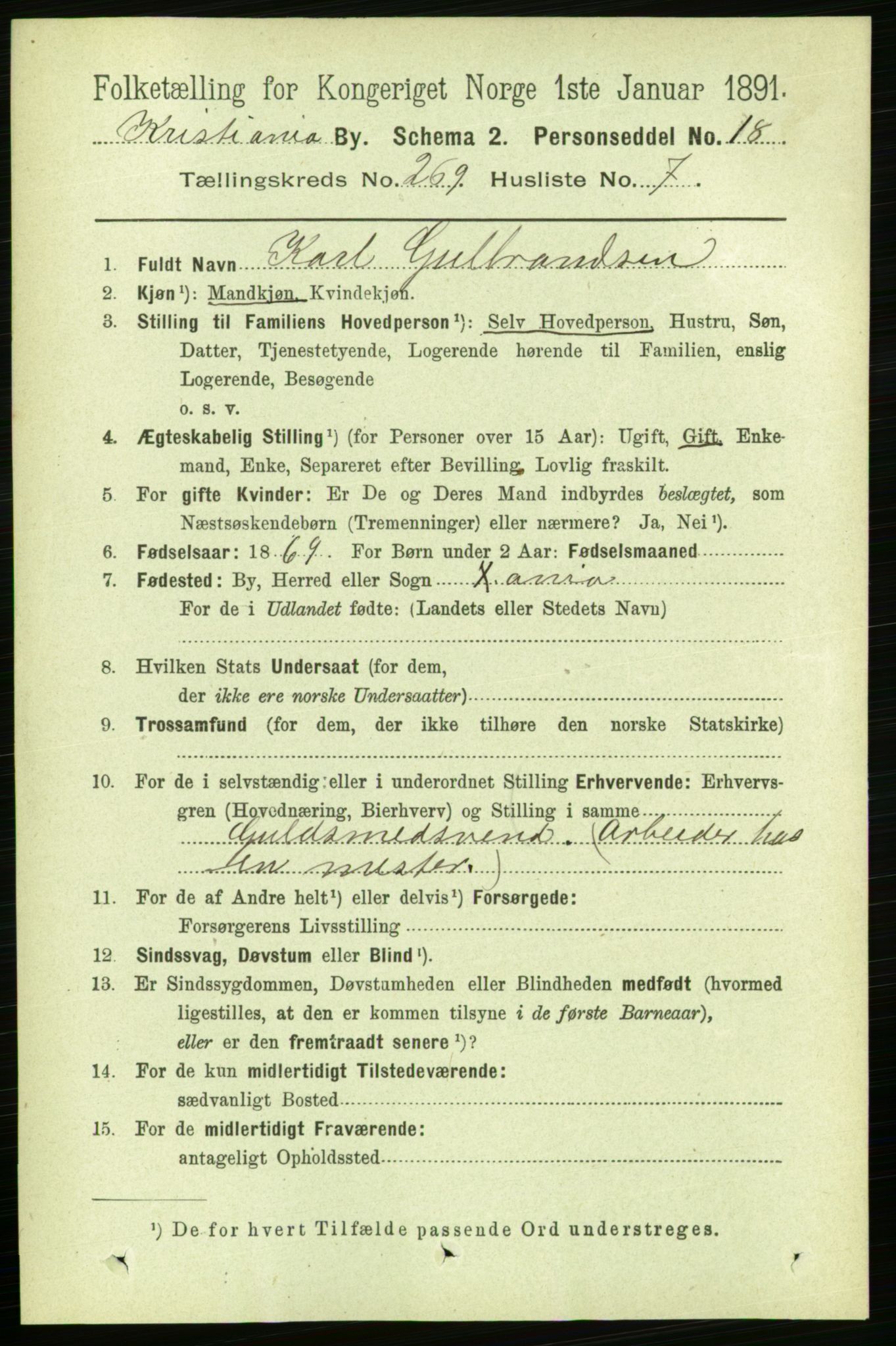 RA, 1891 census for 0301 Kristiania, 1891, p. 163281