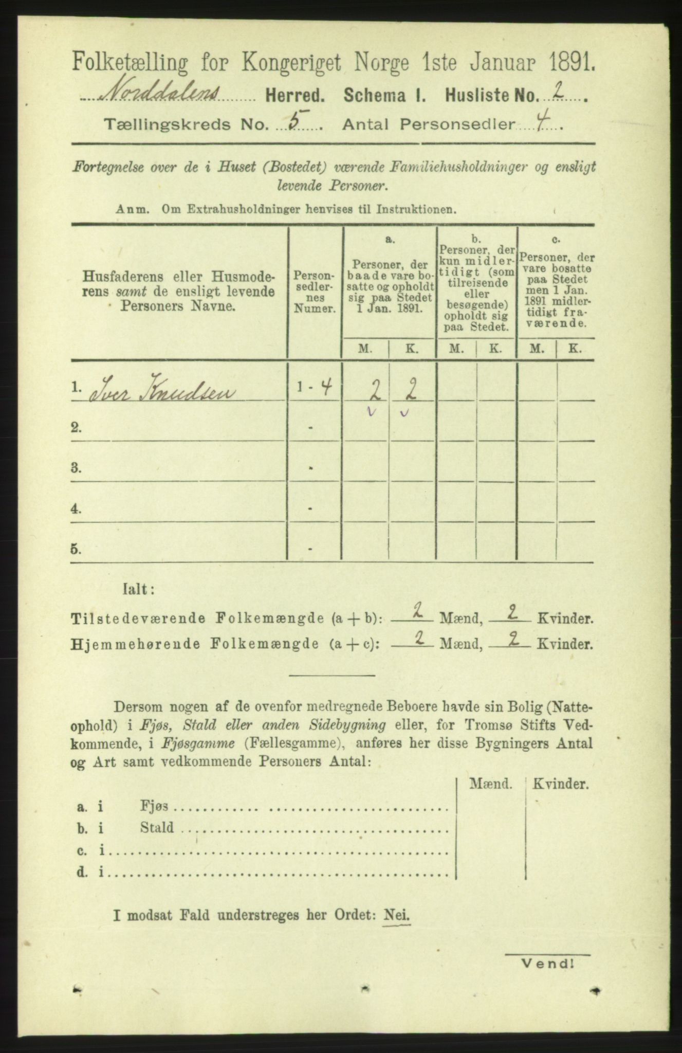 RA, 1891 census for 1524 Norddal, 1891, p. 967