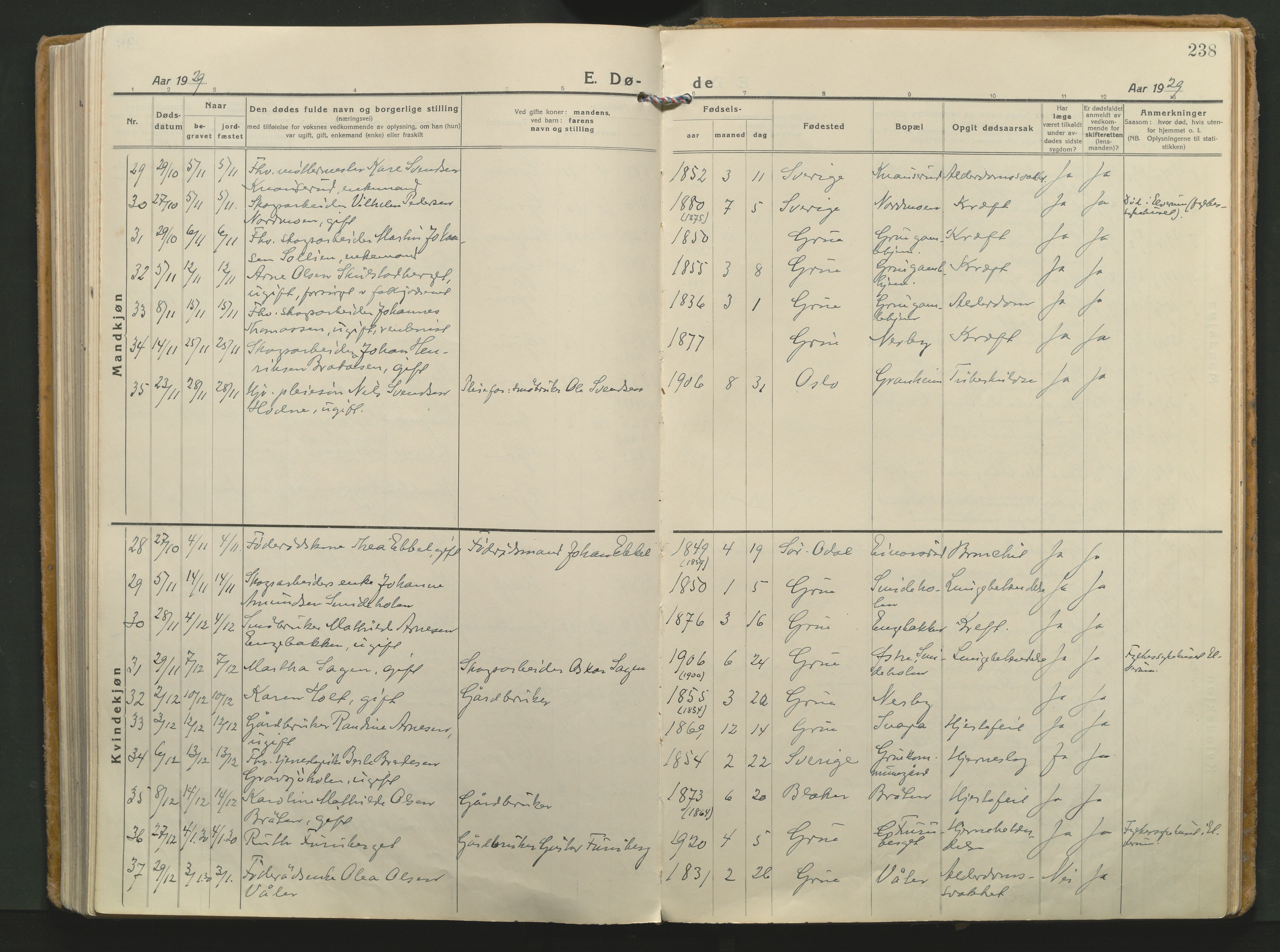 Grue prestekontor, AV/SAH-PREST-036/H/Ha/Haa/L0018: Parish register (official) no. 18, 1923-1940, p. 238