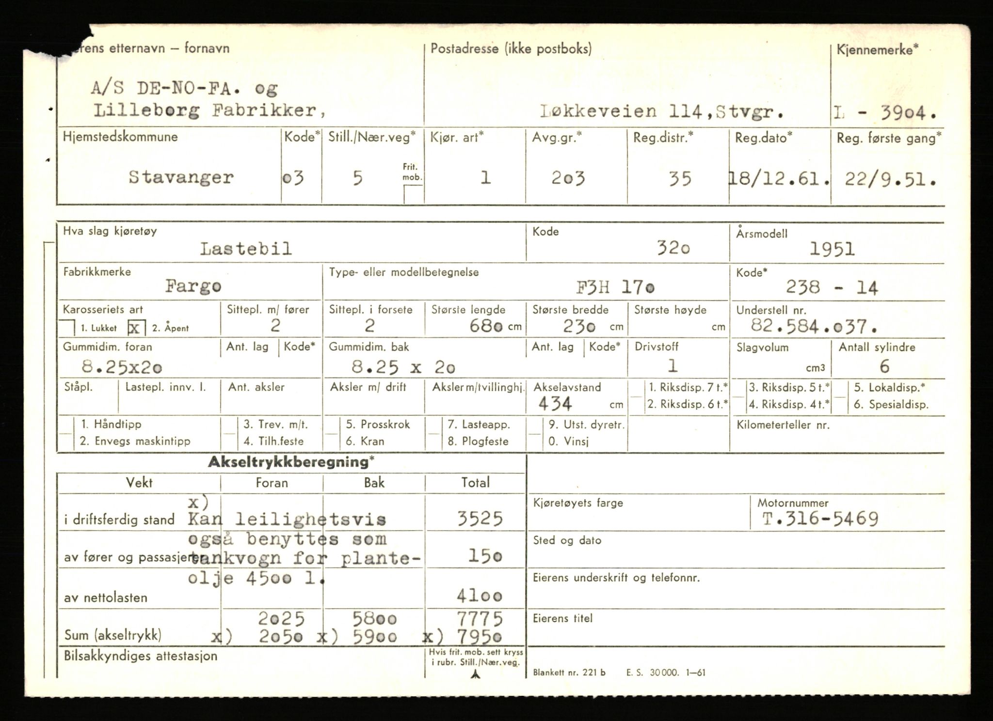 Stavanger trafikkstasjon, AV/SAST-A-101942/0/F/L0011: L-3700 - L-4199, 1930-1971, p. 1203