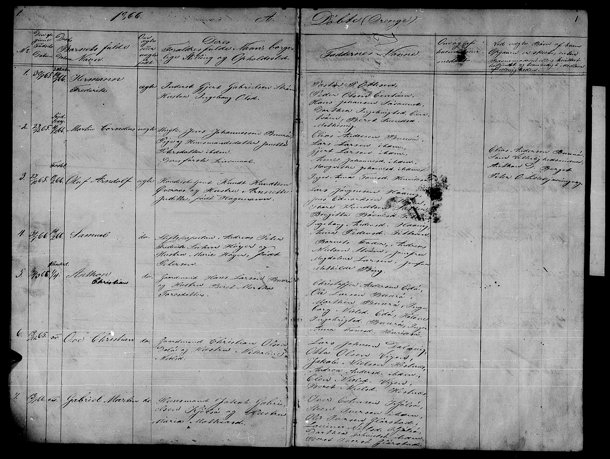 Ministerialprotokoller, klokkerbøker og fødselsregistre - Sør-Trøndelag, SAT/A-1456/634/L0539: Parish register (copy) no. 634C01, 1866-1873, p. 1