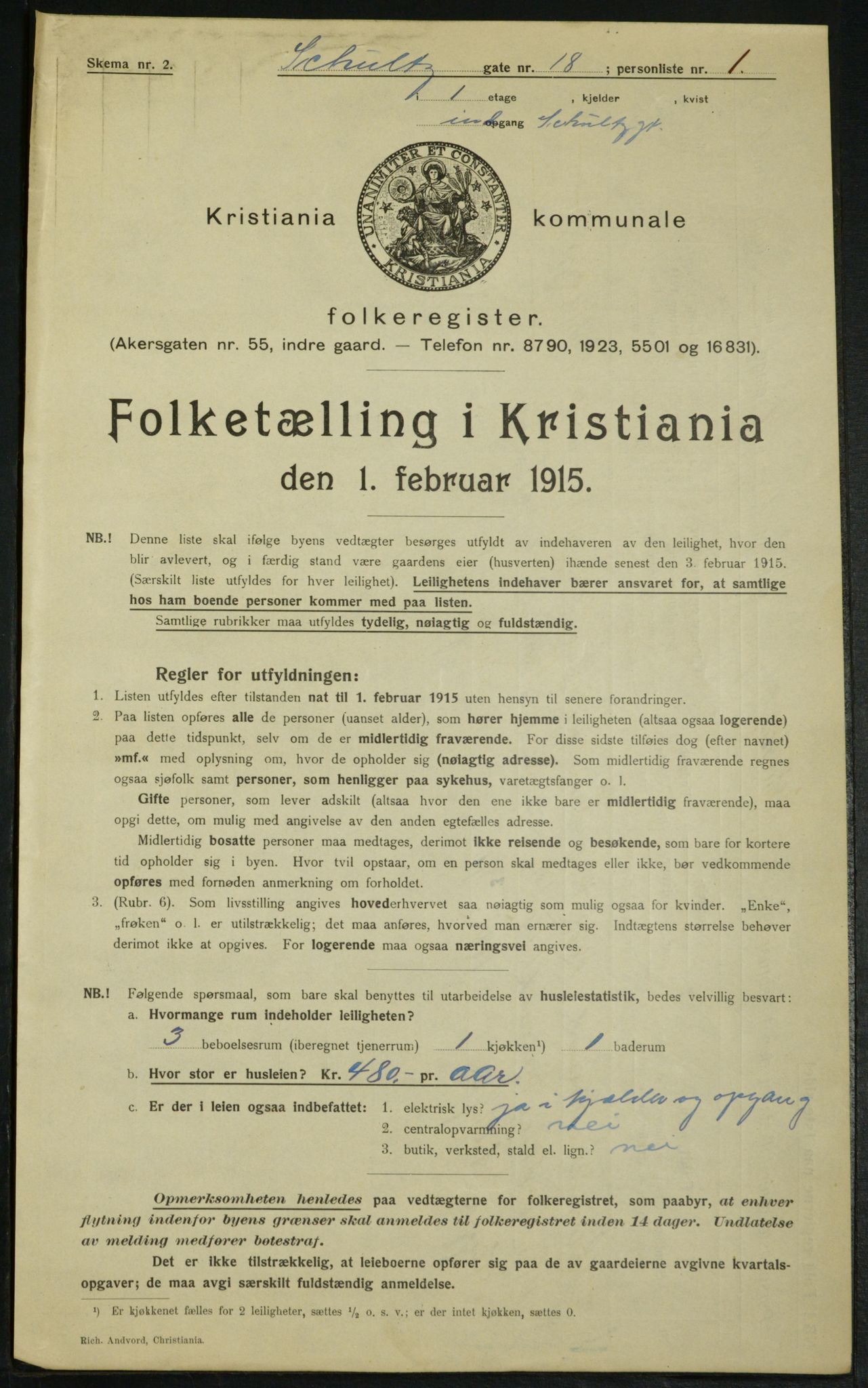 OBA, Municipal Census 1915 for Kristiania, 1915, p. 90448