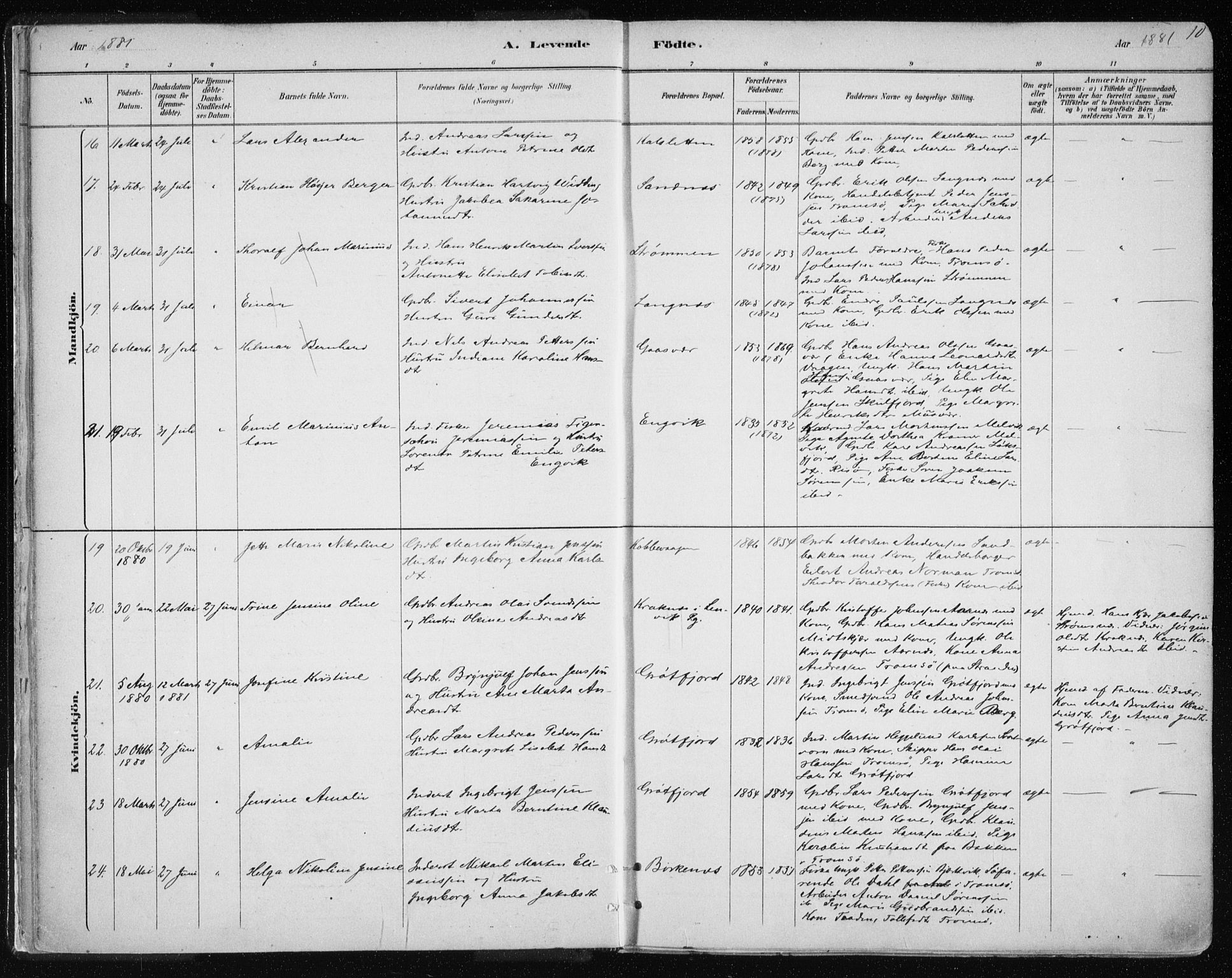 Tromsøysund sokneprestkontor, SATØ/S-1304/G/Ga/L0004kirke: Parish register (official) no. 4, 1880-1888, p. 10