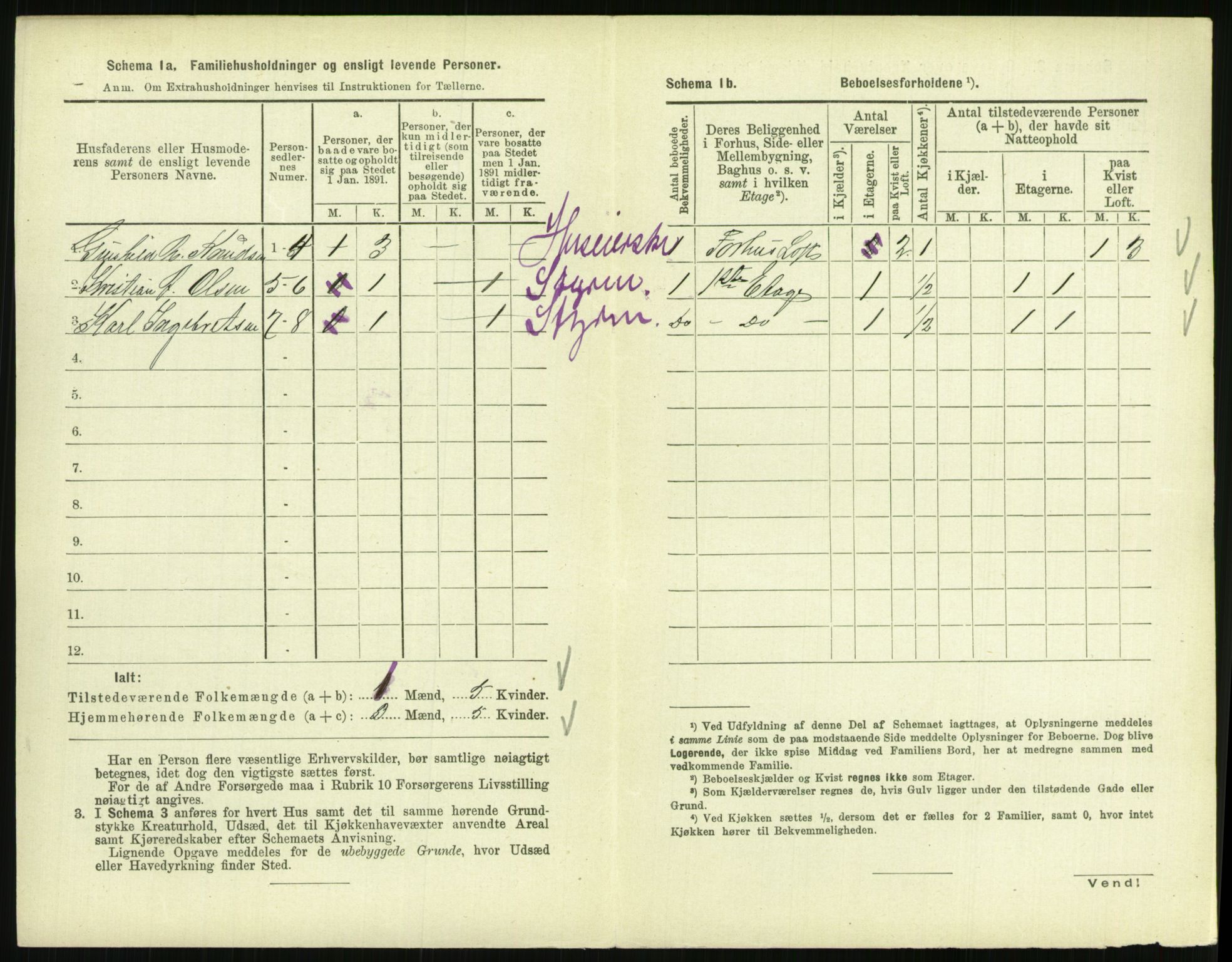 RA, 1891 census for 0801 Kragerø, 1891, p. 1291