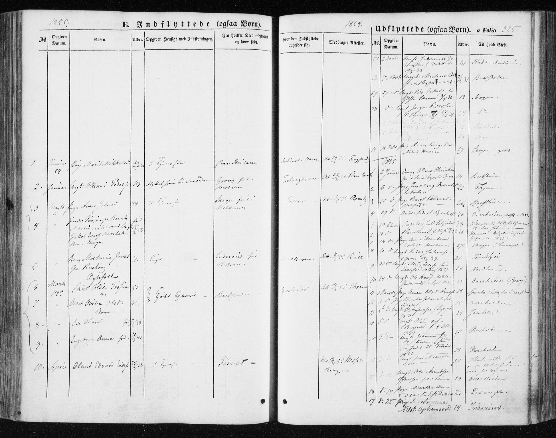 Ministerialprotokoller, klokkerbøker og fødselsregistre - Nord-Trøndelag, AV/SAT-A-1458/723/L0240: Parish register (official) no. 723A09, 1852-1860, p. 325