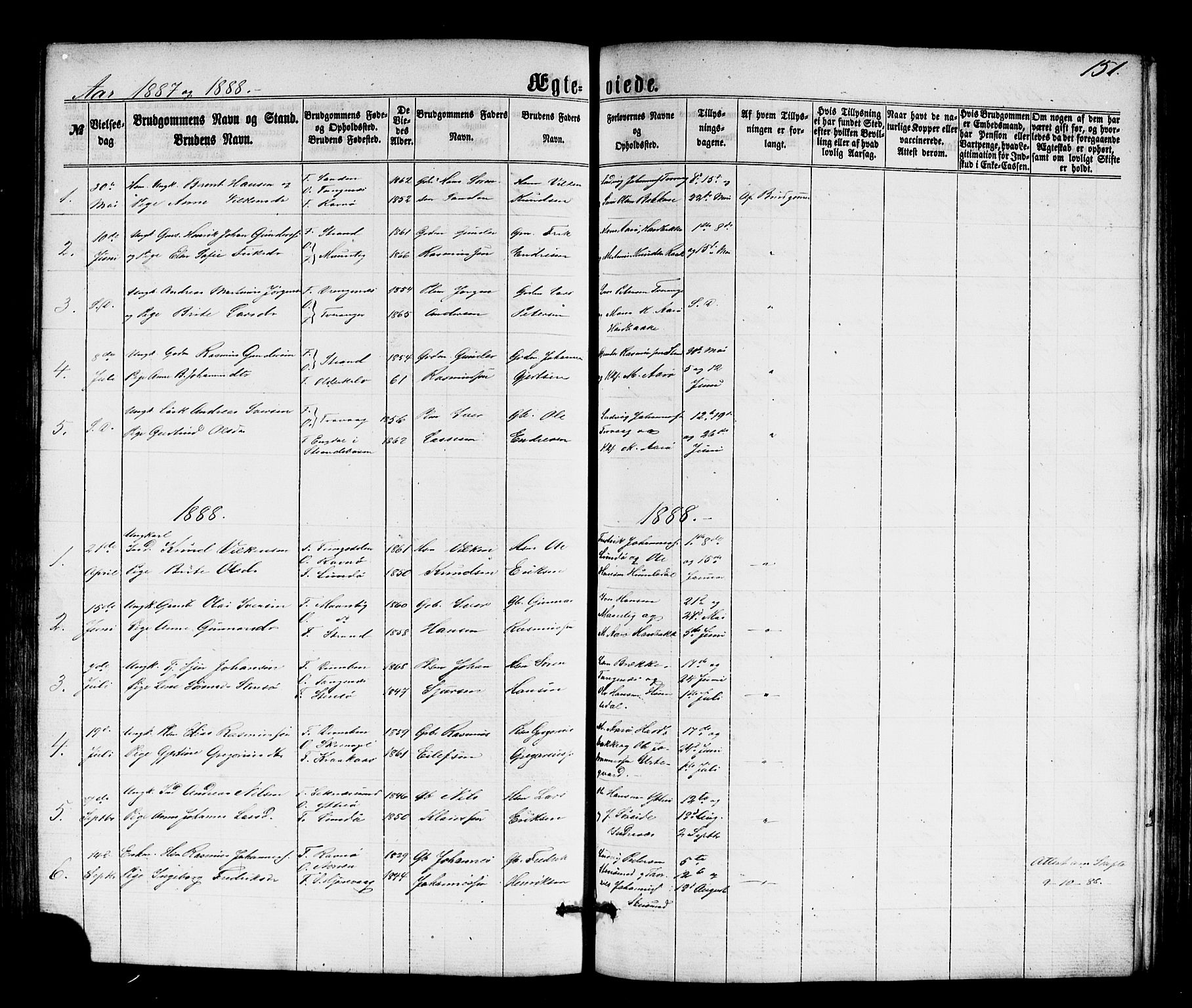 Solund sokneprestembete, AV/SAB-A-81401: Parish register (copy) no. A 1, 1860-1893, p. 151