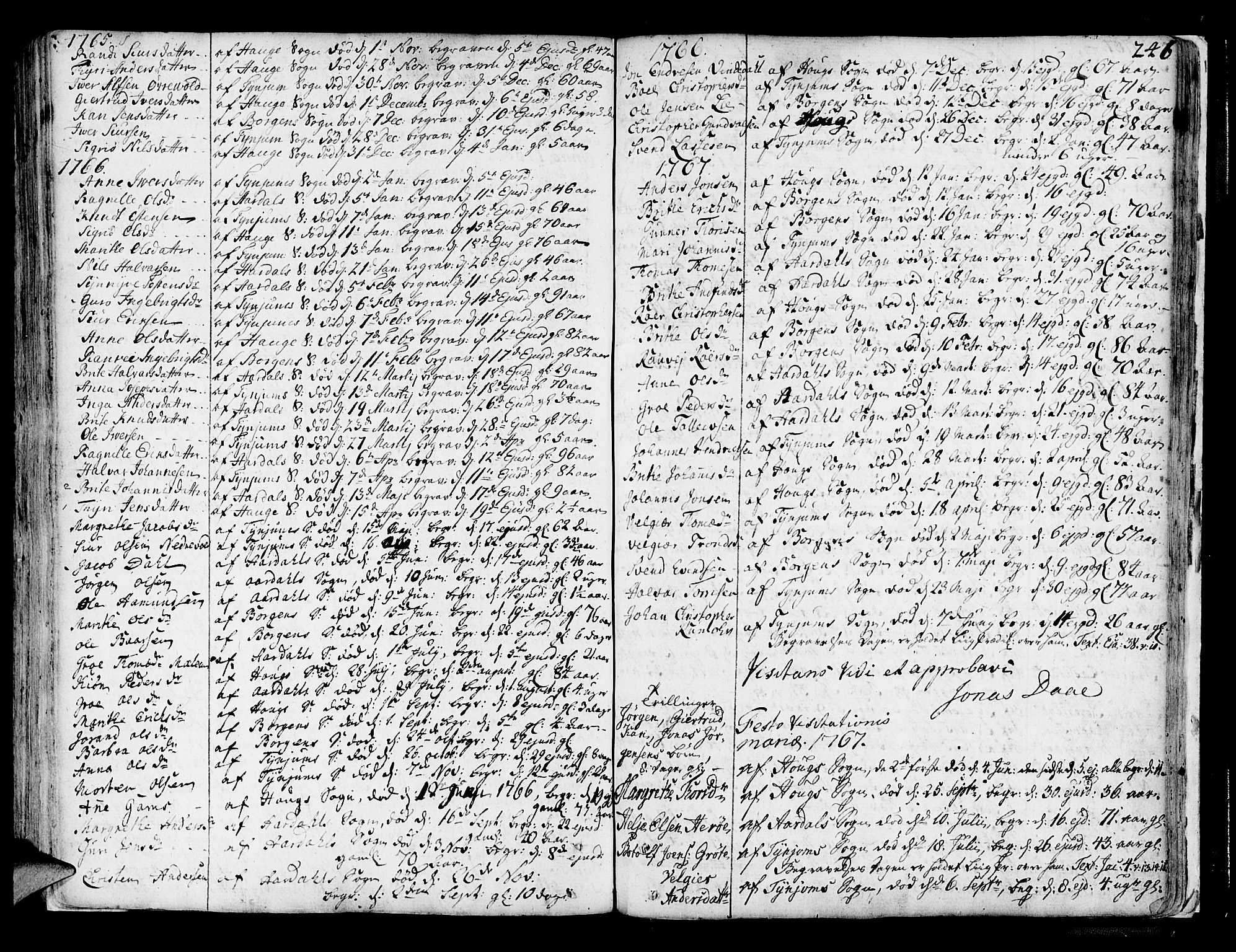 Lærdal sokneprestembete, AV/SAB-A-81201: Parish register (official) no. A 2, 1752-1782, p. 246