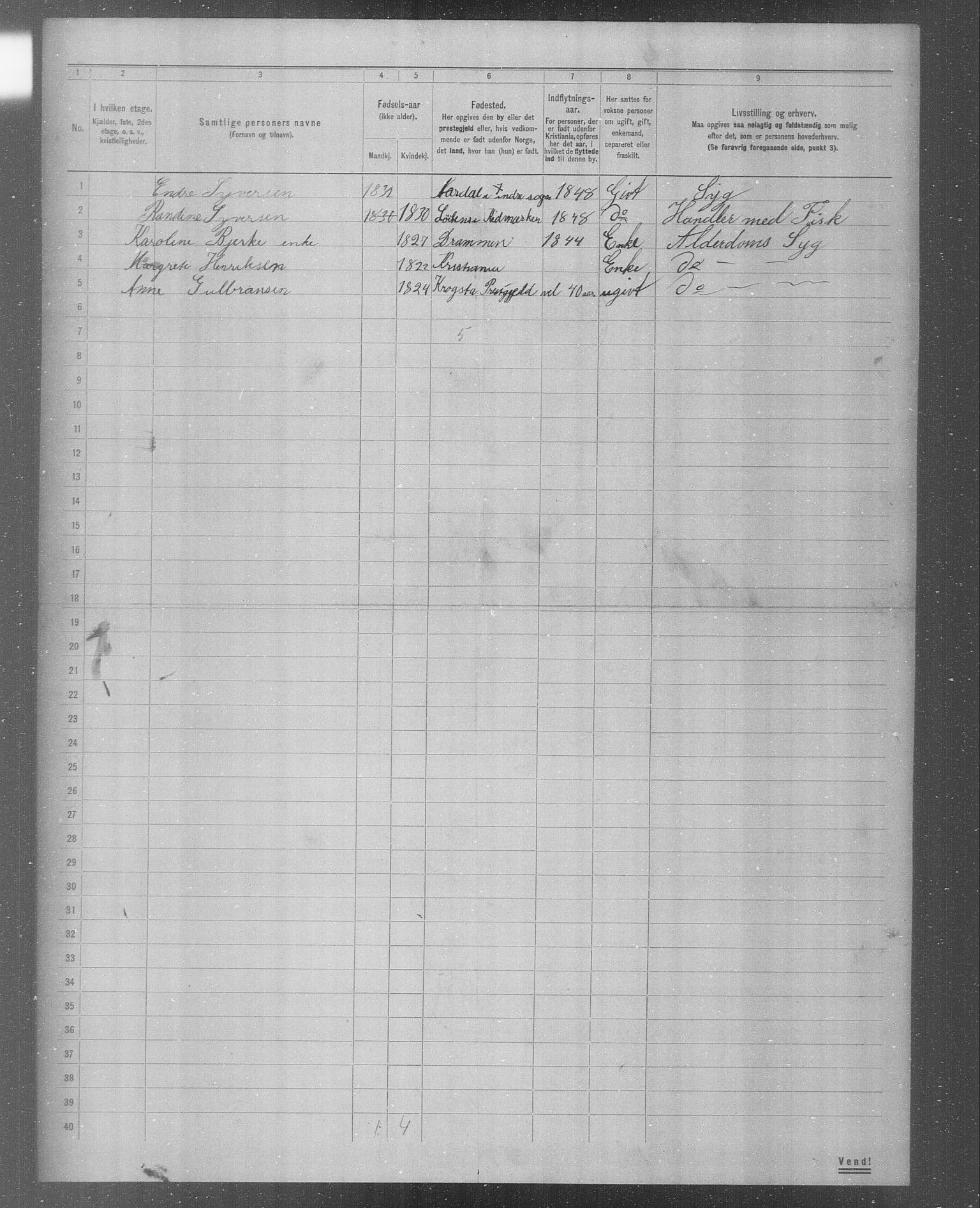 OBA, Municipal Census 1904 for Kristiania, 1904, p. 4166