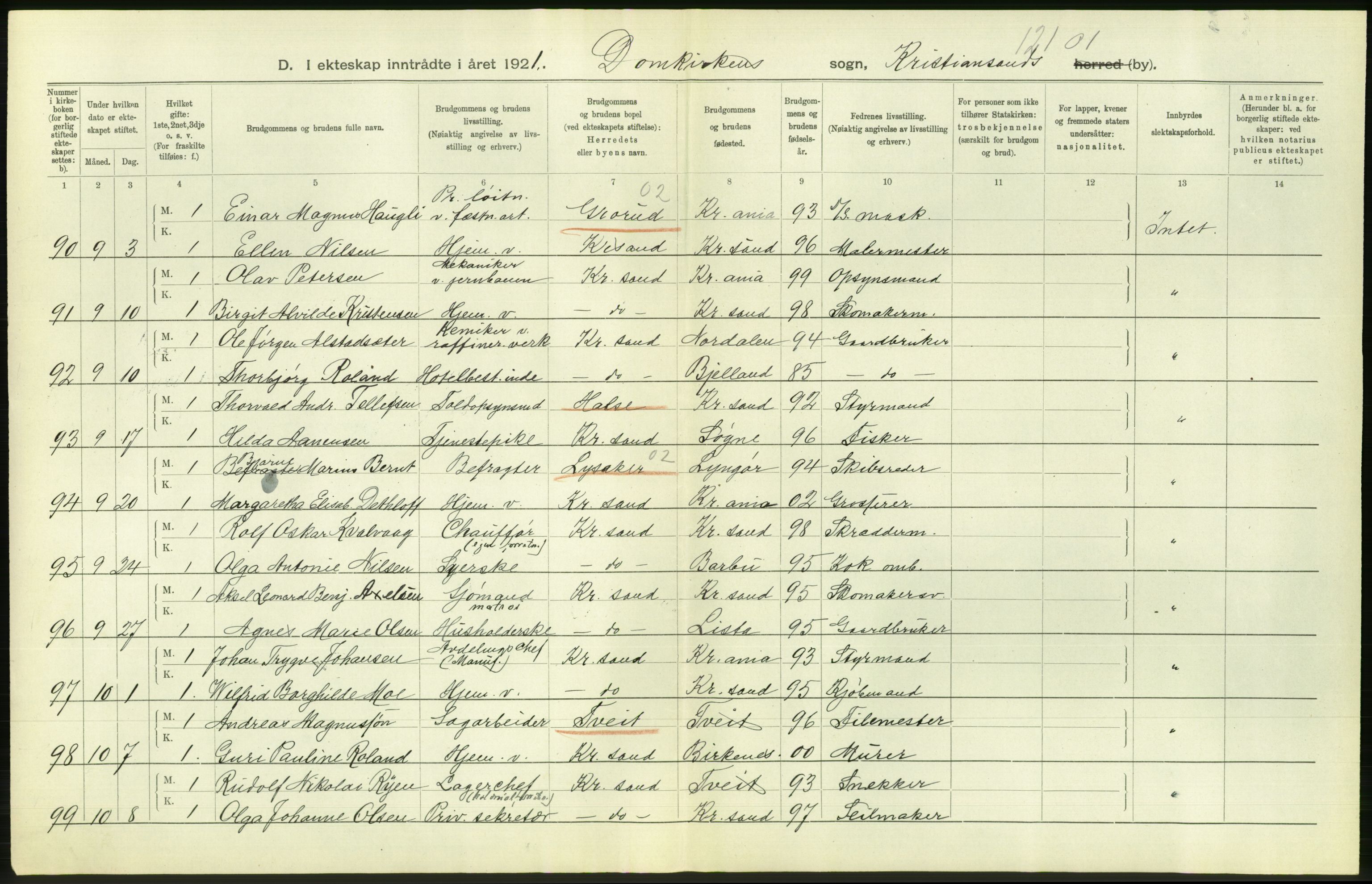 Statistisk sentralbyrå, Sosiodemografiske emner, Befolkning, RA/S-2228/D/Df/Dfc/Dfca/L0026: Vest-Agder fylke: Levendefødte menn og kvinner. Bygder og byer., 1921, p. 570