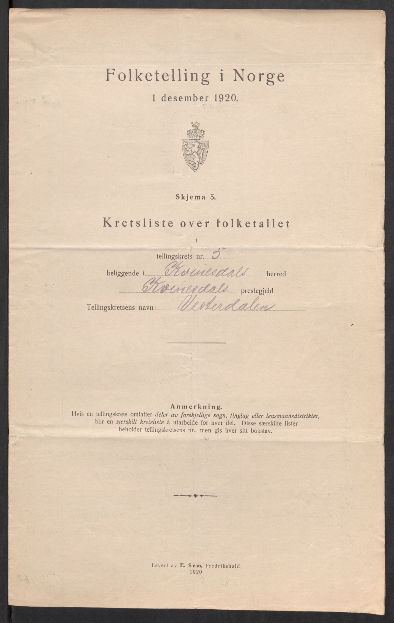 SAK, 1920 census for Kvinesdal, 1920, p. 30