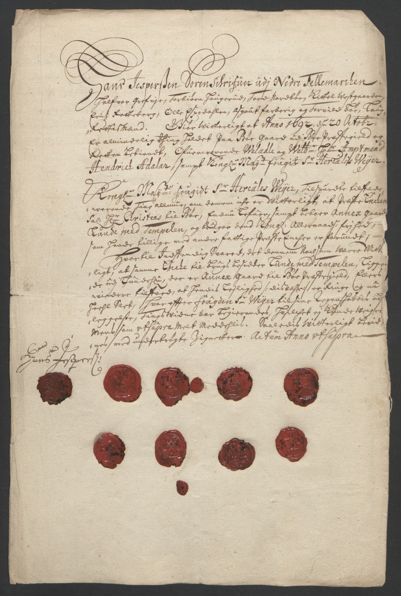 Rentekammeret inntil 1814, Reviderte regnskaper, Fogderegnskap, AV/RA-EA-4092/R35/L2091: Fogderegnskap Øvre og Nedre Telemark, 1690-1693, p. 175