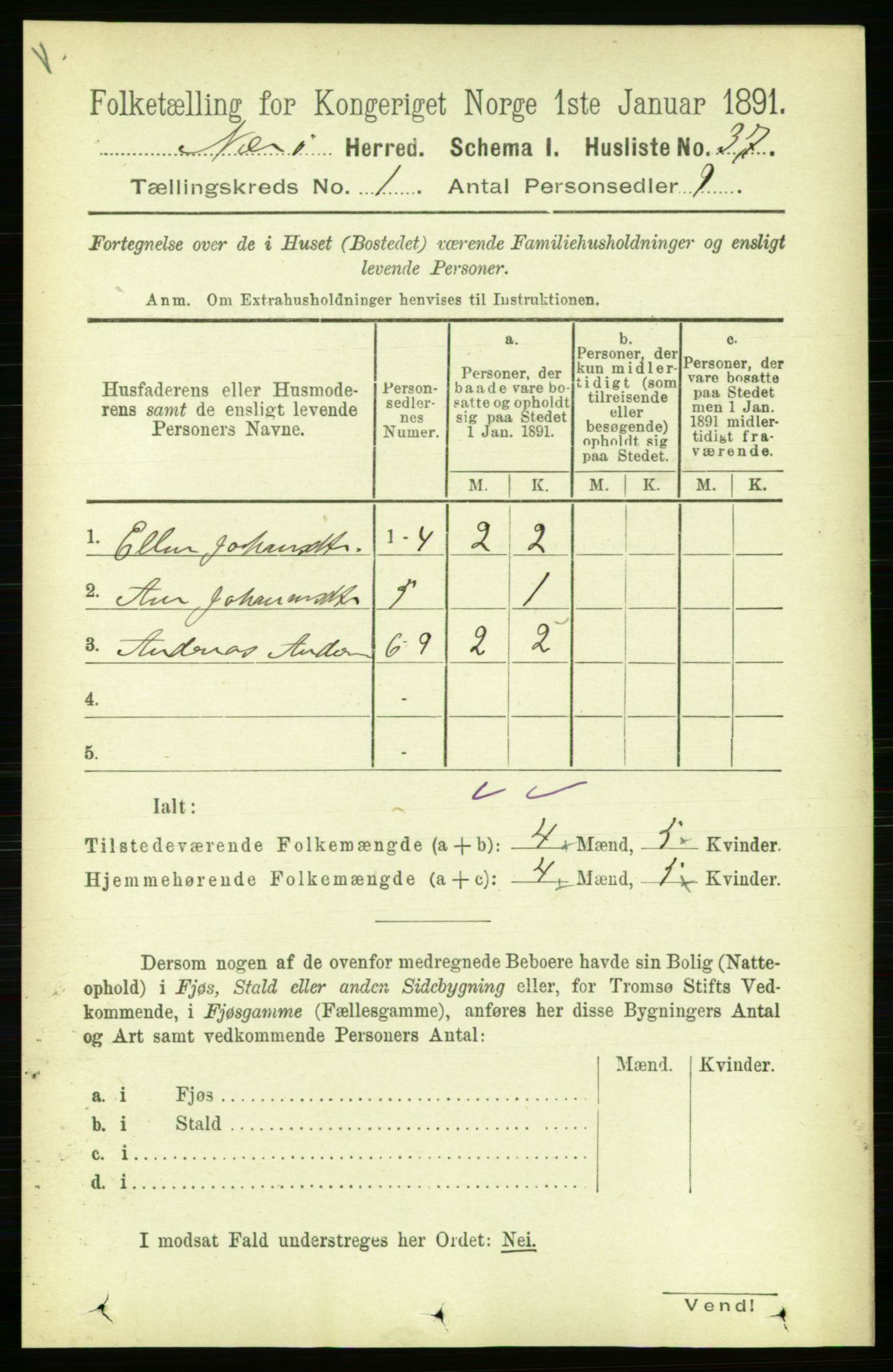 RA, 1891 census for 1751 Nærøy, 1891, p. 50